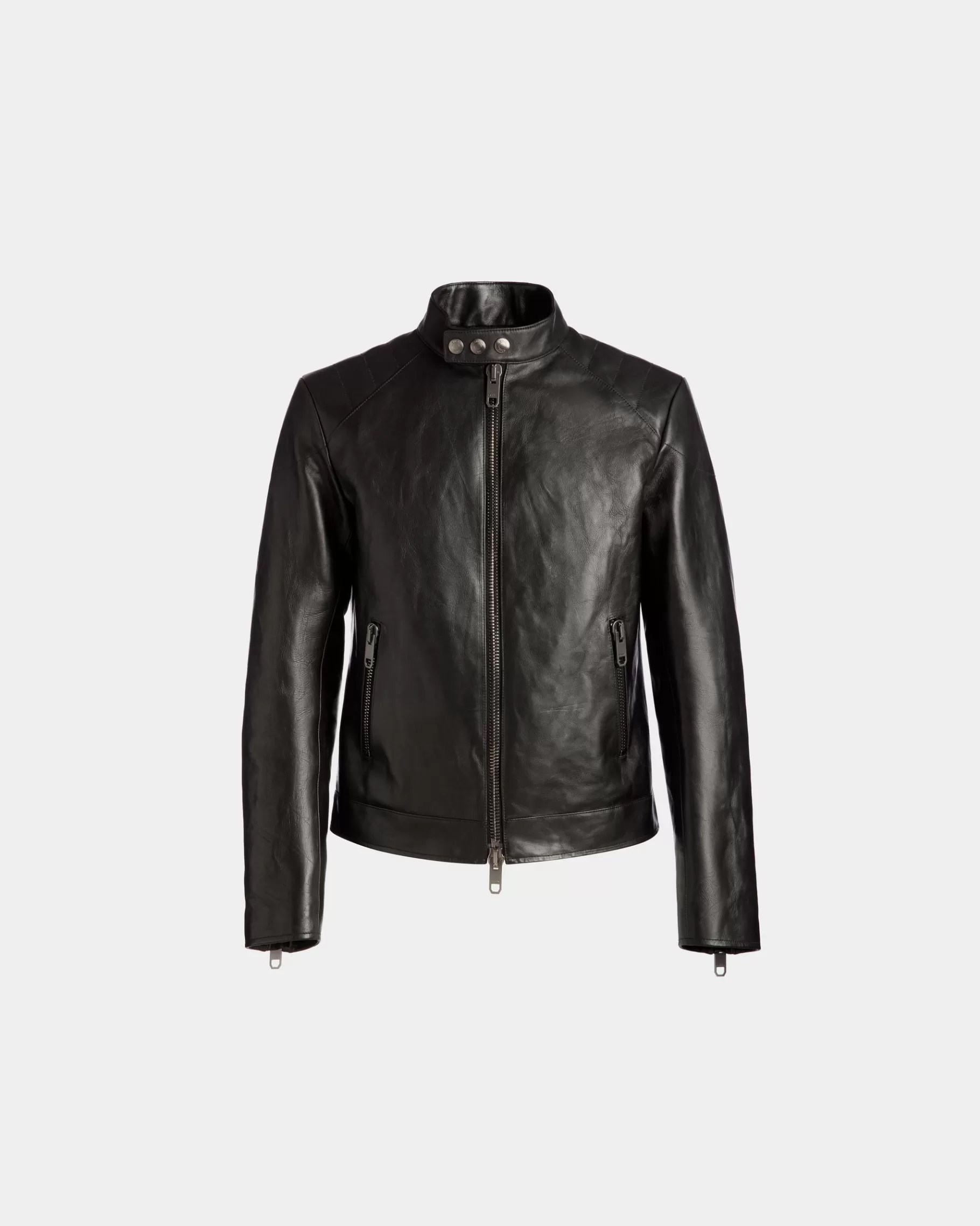 Leather | Coats & Jackets<Bally Adrien Brody Travel Collection Biker Jacket In Leather Black