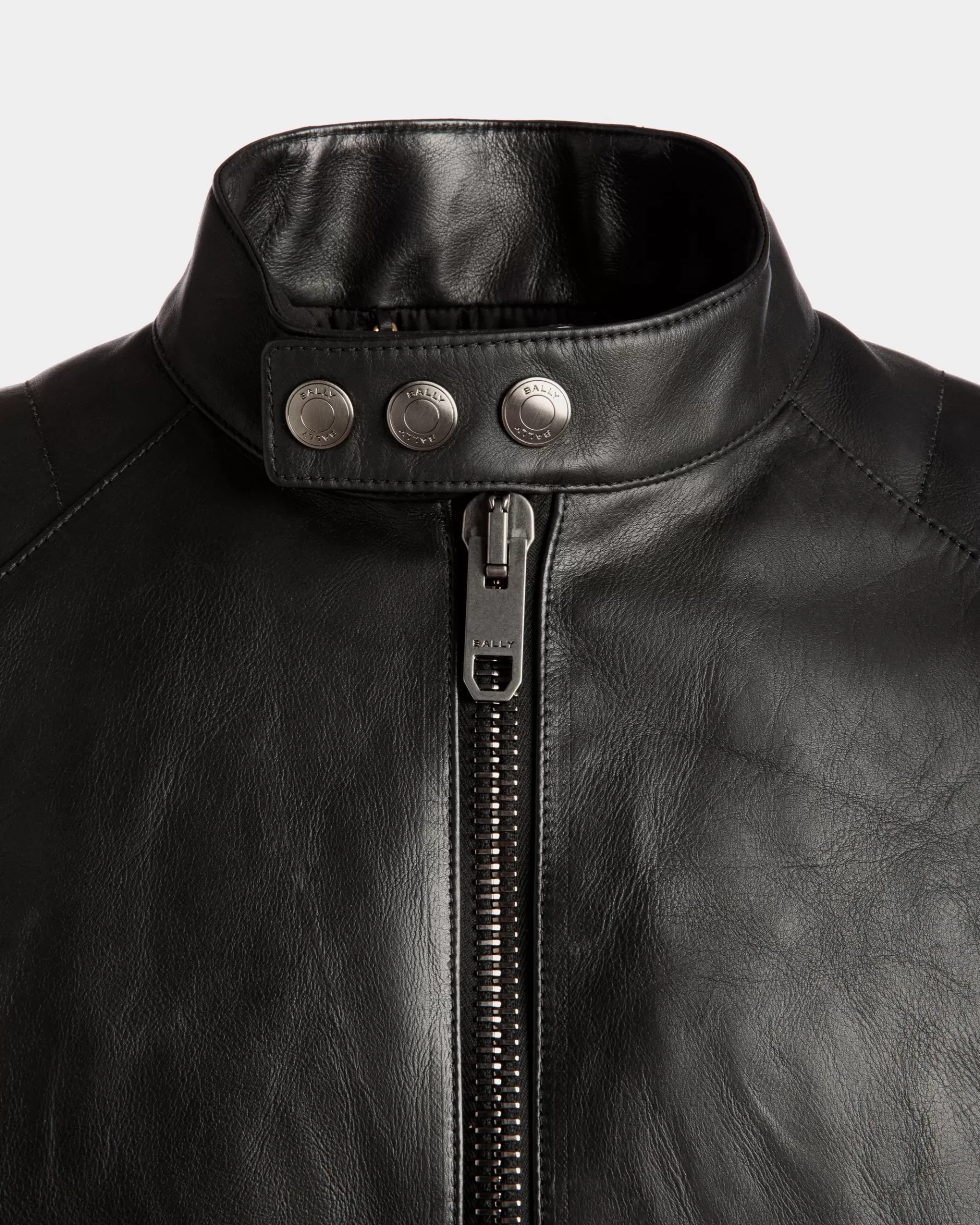 Leather | Coats & Jackets<Bally Adrien Brody Travel Collection Biker Jacket In Leather Black