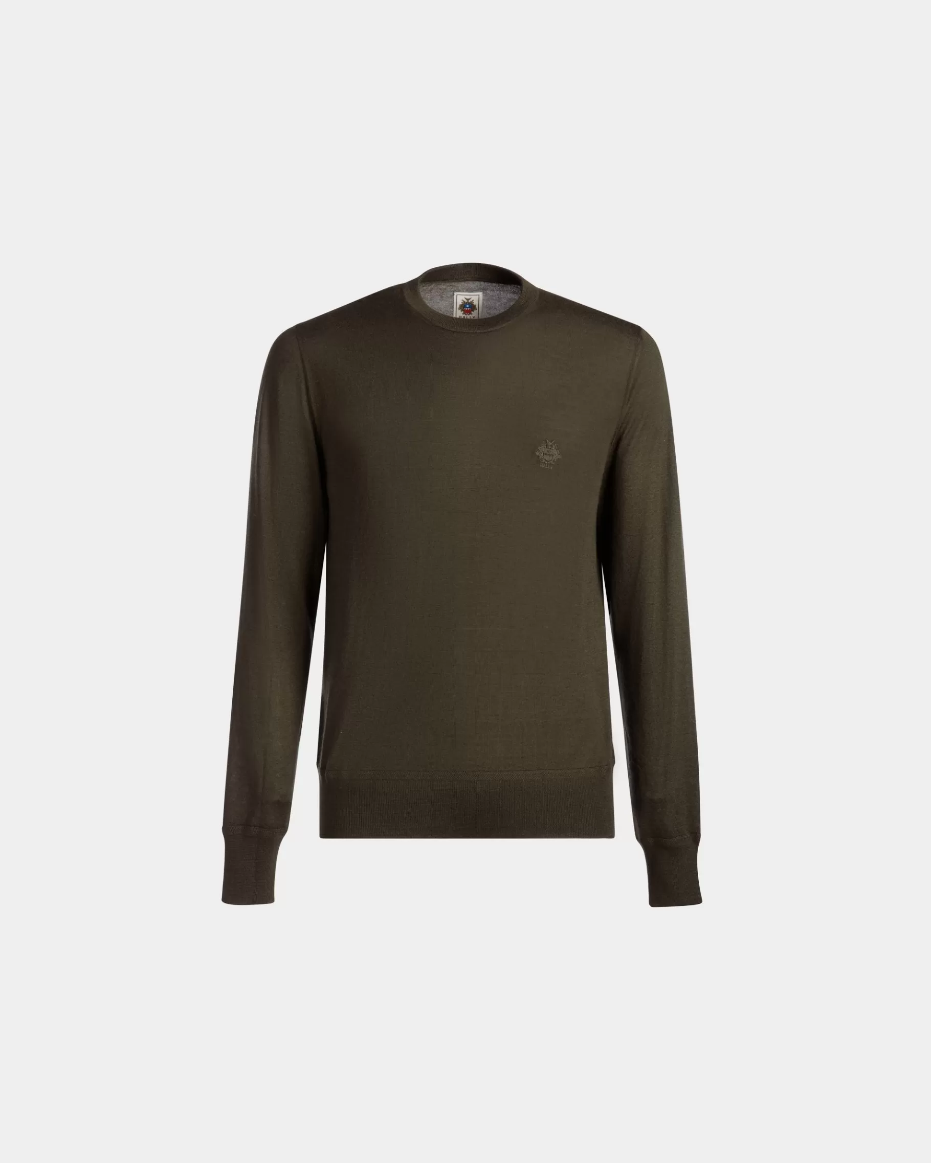 Knitwear<Bally Adrien Brody Travel Collection Crewneck Sweater In Military Cashmere Green