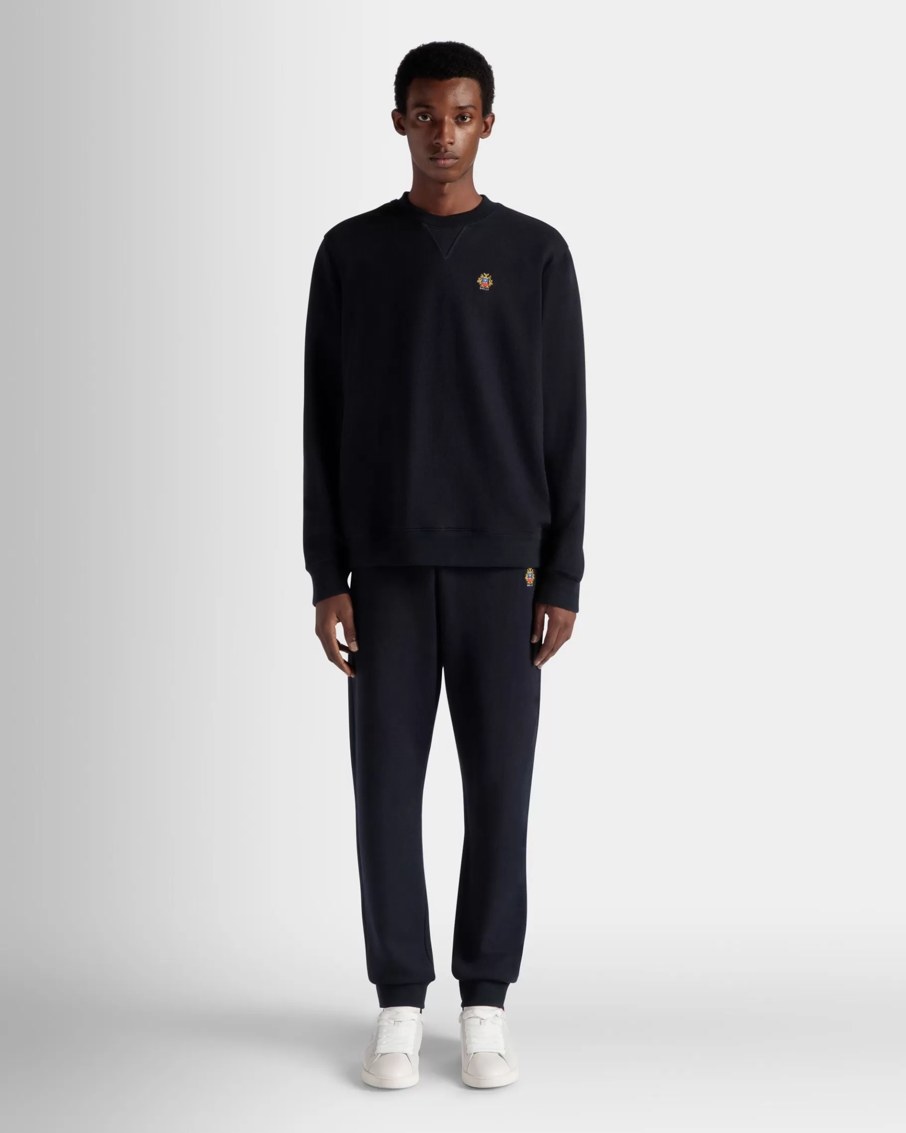 Tracksuits<Bally Adrien Brody Travel Collection Crewneck Sweatshirt In Navy Cashmere Blend Blue