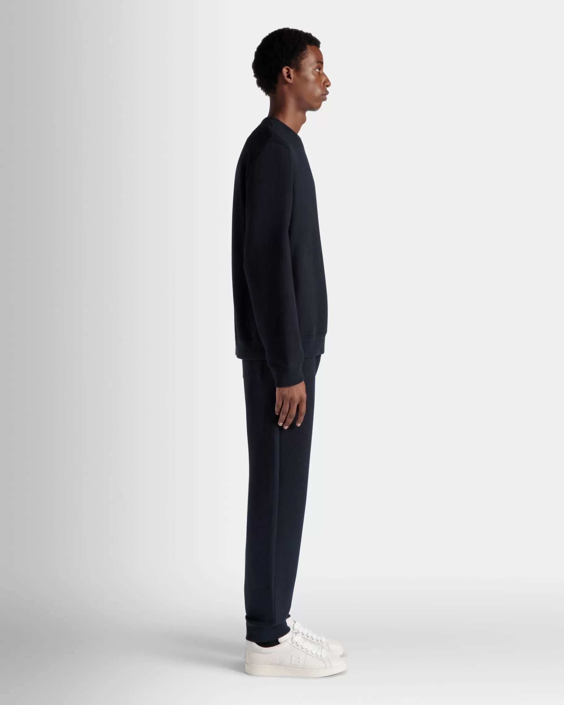 Tracksuits<Bally Adrien Brody Travel Collection Crewneck Sweatshirt In Navy Cashmere Blend Blue
