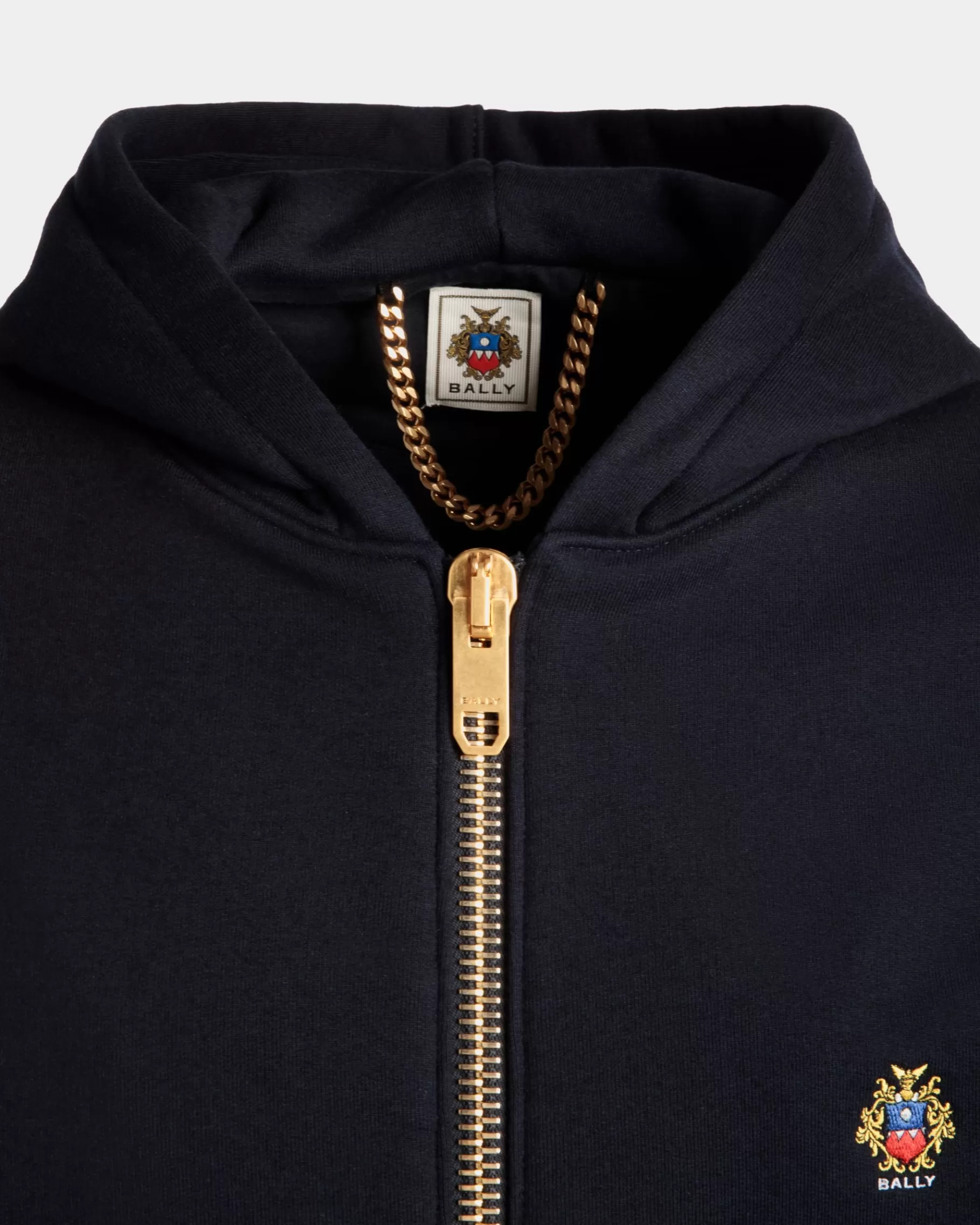 Tracksuits<Bally Adrien Brody Travel Collection Hoodie In Navy Cashmere Blend Blue