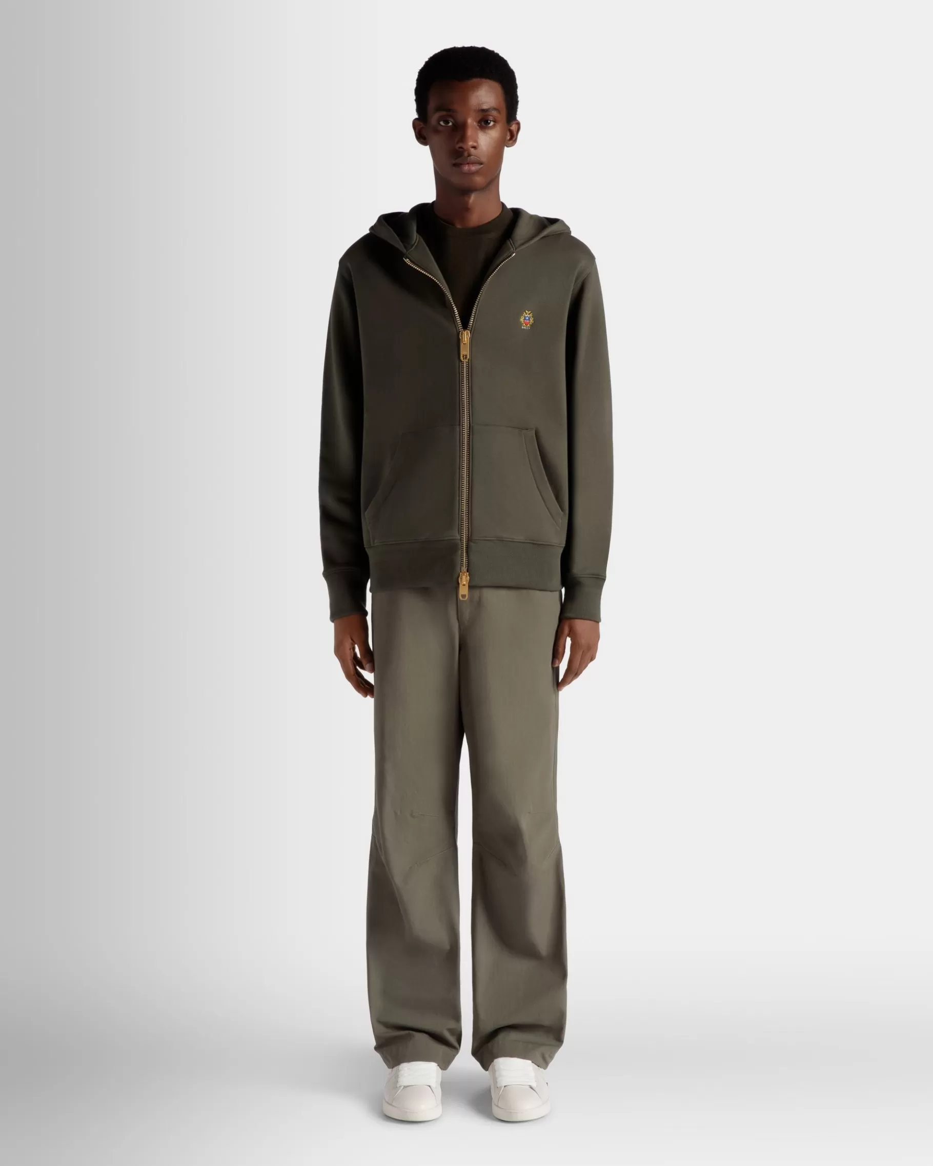 Tracksuits<Bally Adrien Brody Travel Collection Hoodie In Olive Cashmere Blend Green