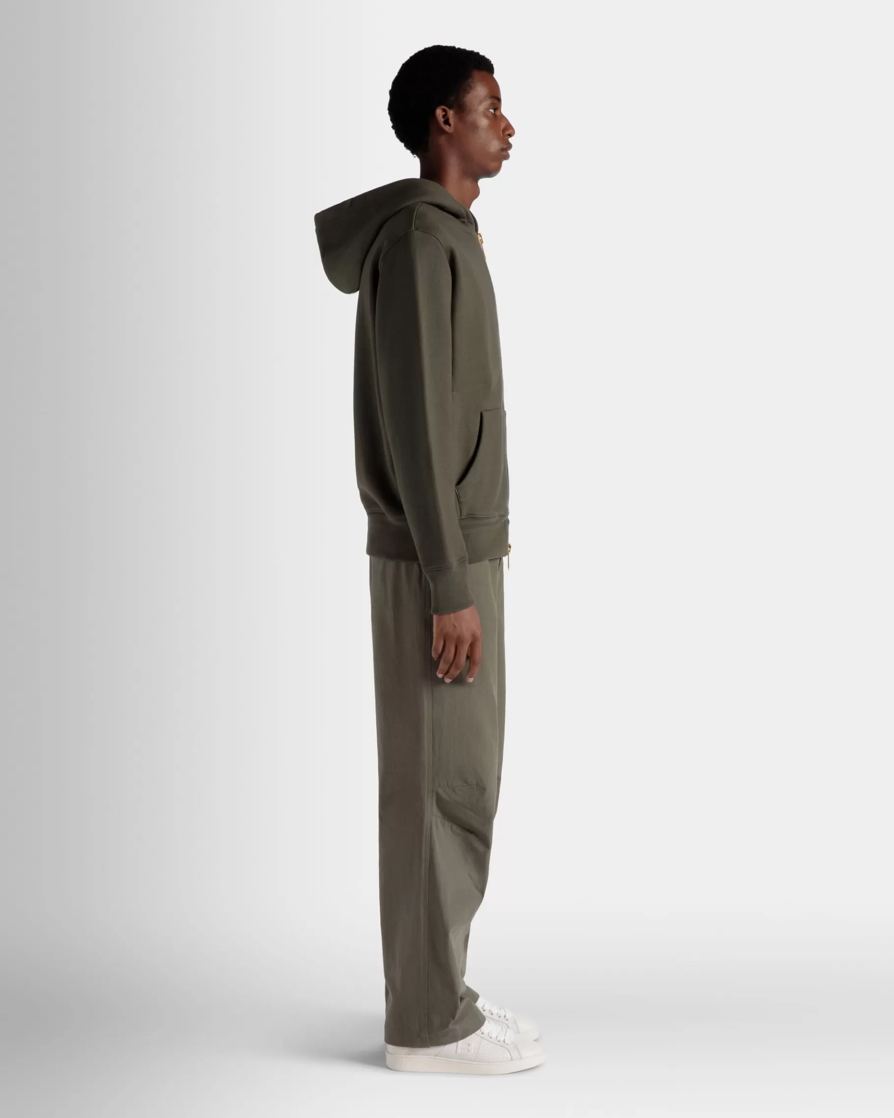 Tracksuits<Bally Adrien Brody Travel Collection Hoodie In Olive Cashmere Blend Green