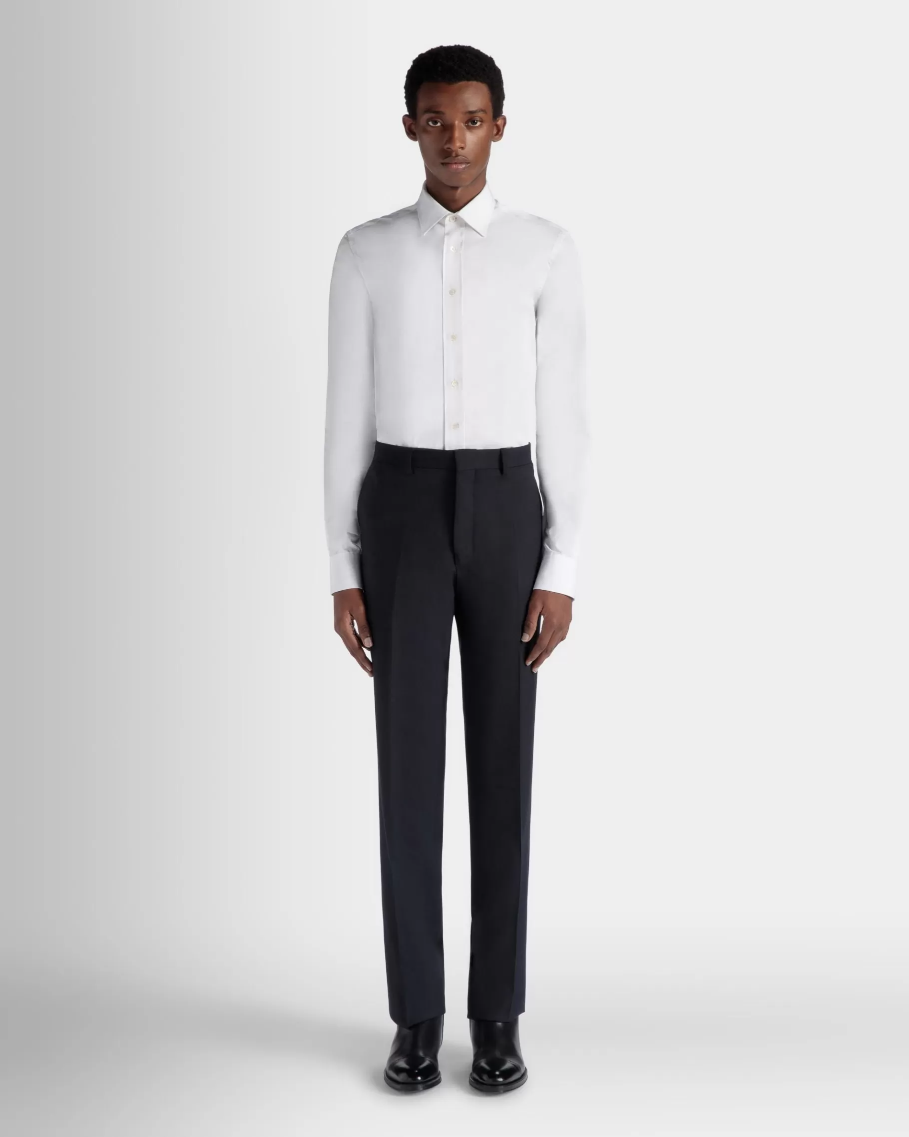 Shirts & T-shirts<Bally Adrien Brody Travel Collection Long Sleeve Shirt In Cotton White
