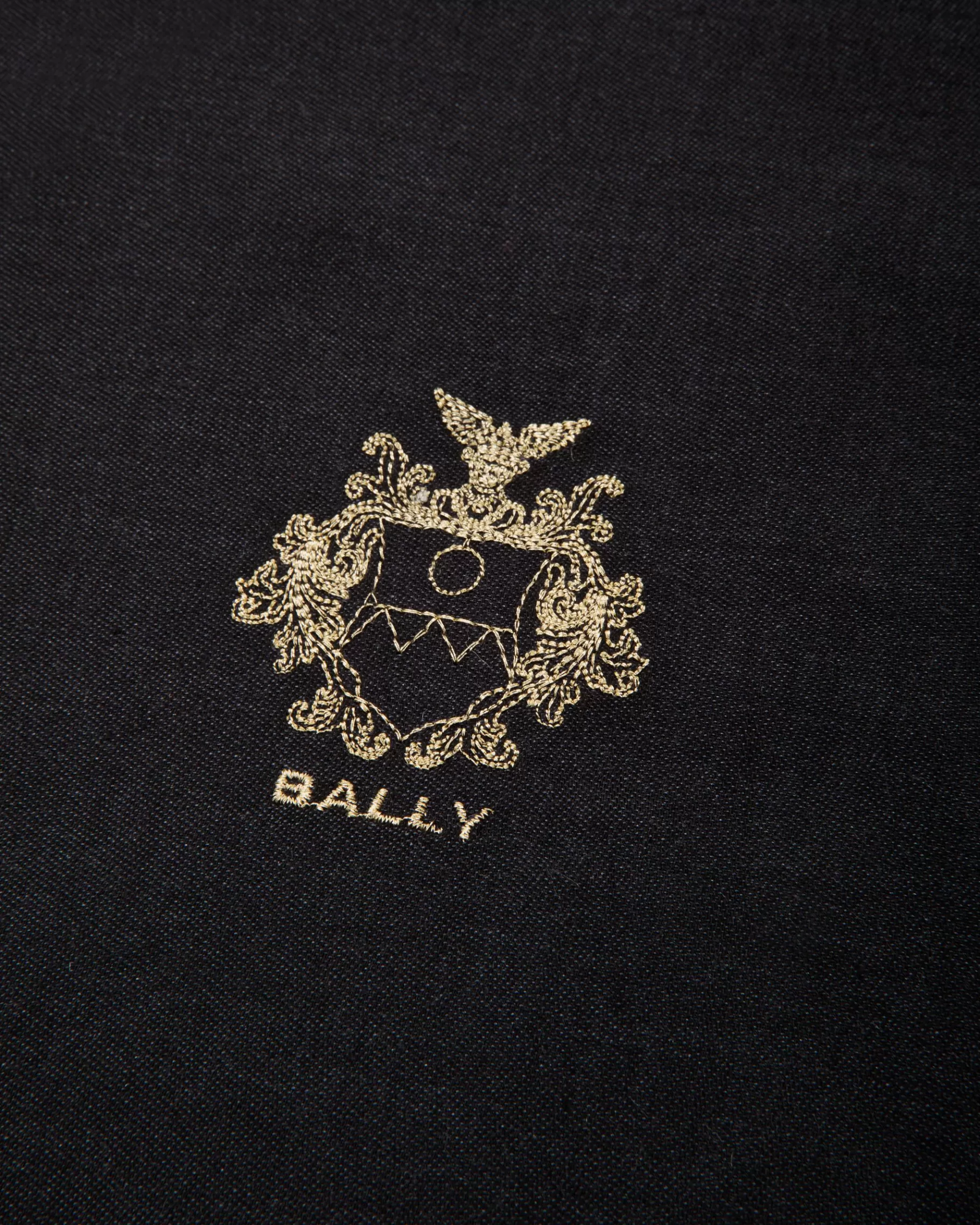 Scarves<Bally Adrien Brody Travel Collection Scarf In Navy Silk And Cashmere Blend Blue