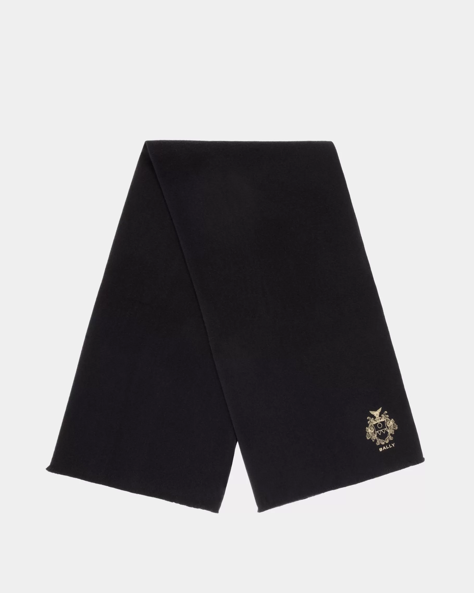 Scarves<Bally Adrien Brody Travel Collection Scarf In Navy Wool Blend Blue