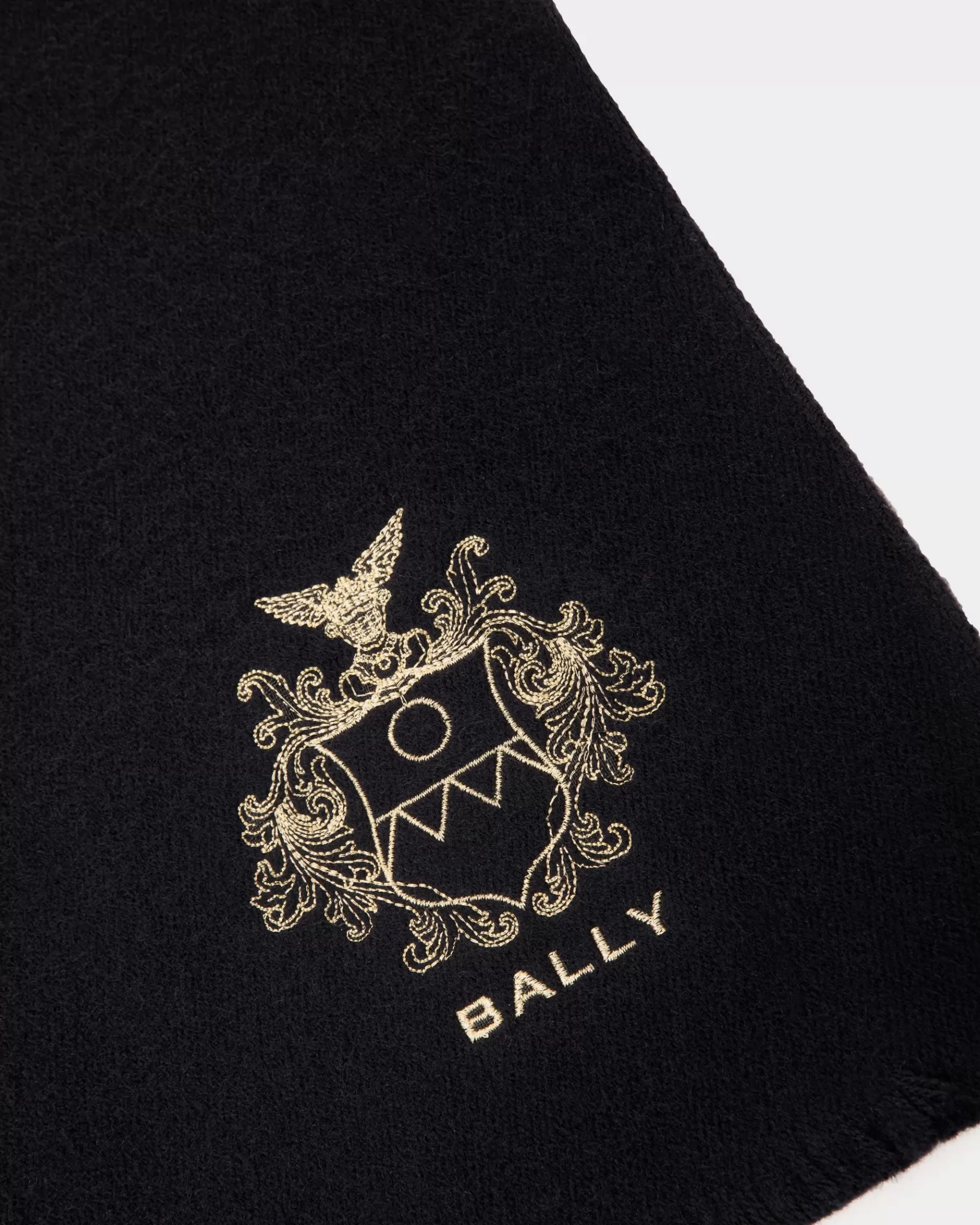 Scarves<Bally Adrien Brody Travel Collection Scarf In Navy Wool Blend Blue