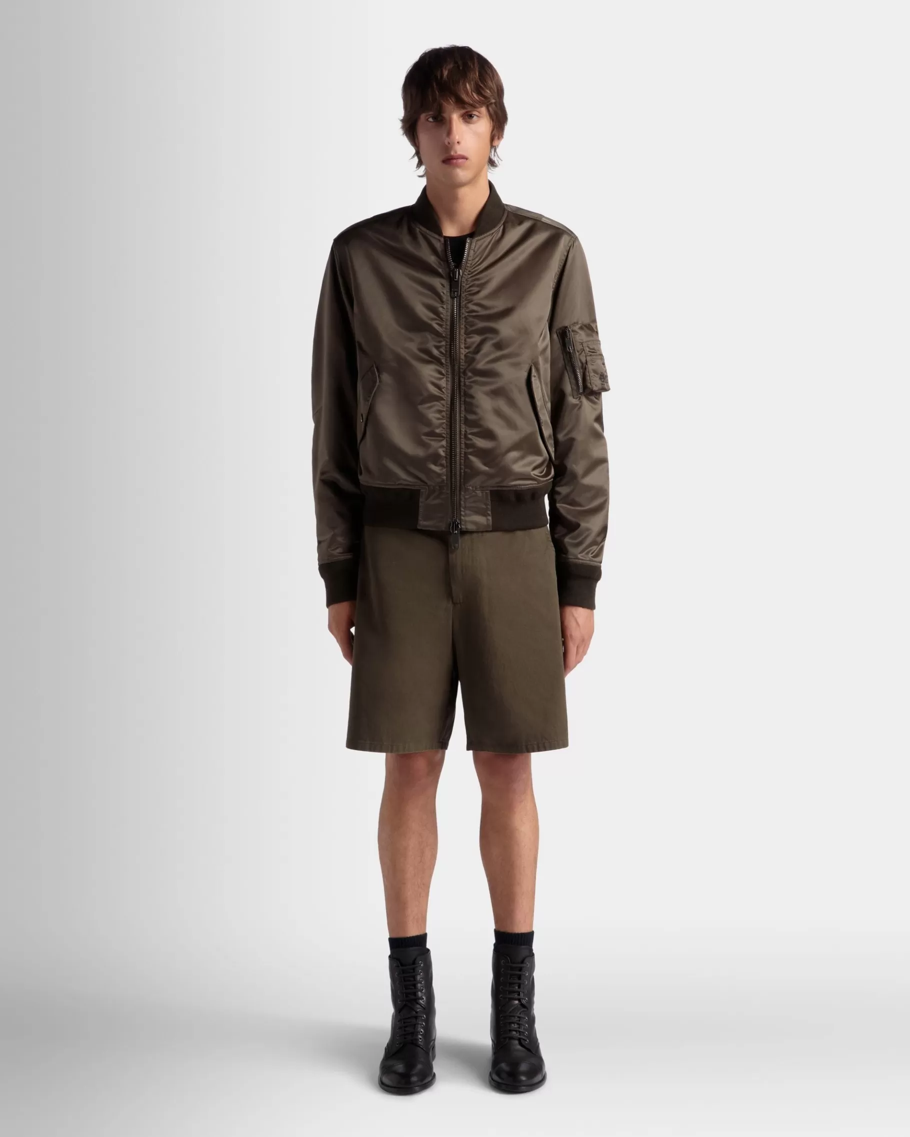 Pants<Bally Adrien Brody Travel Collection Shorts In Military Cotton Green