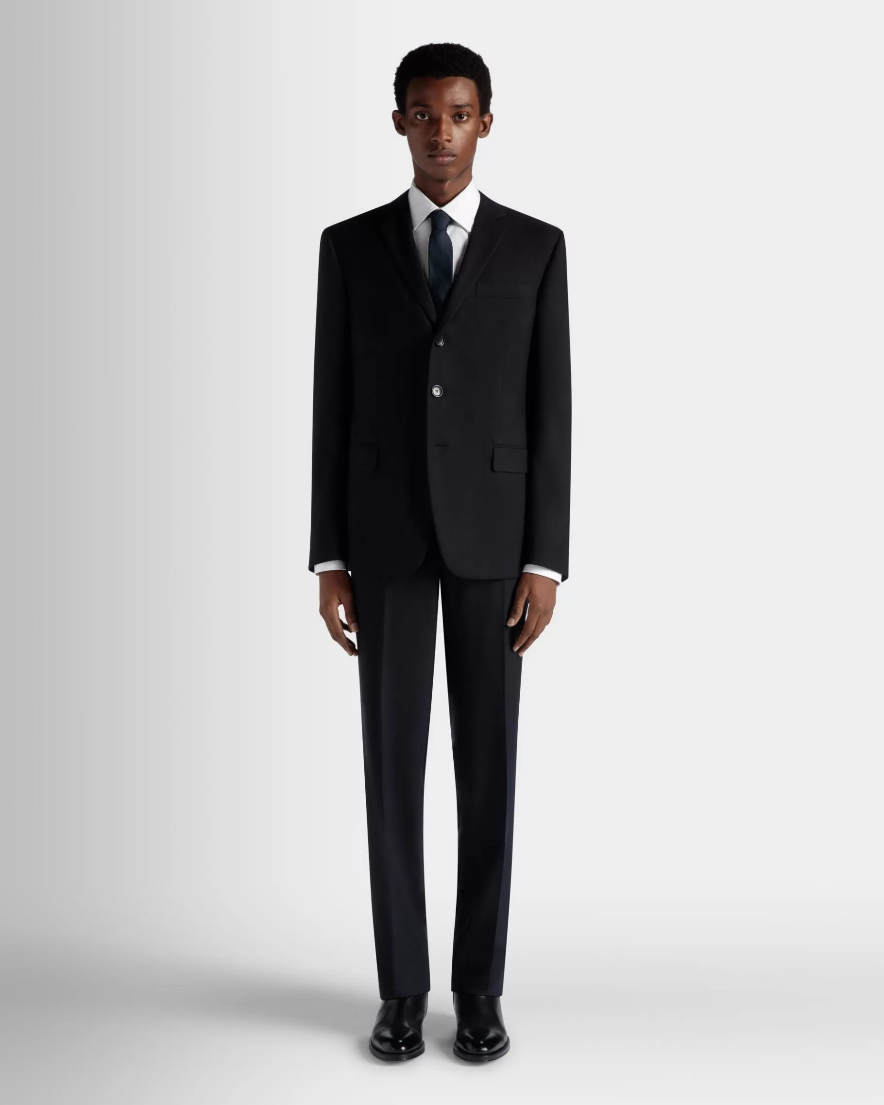 Coats & Jackets<Bally Adrien Brody Travel Collection Single-Breasted Blazer In Navy Wool Blue