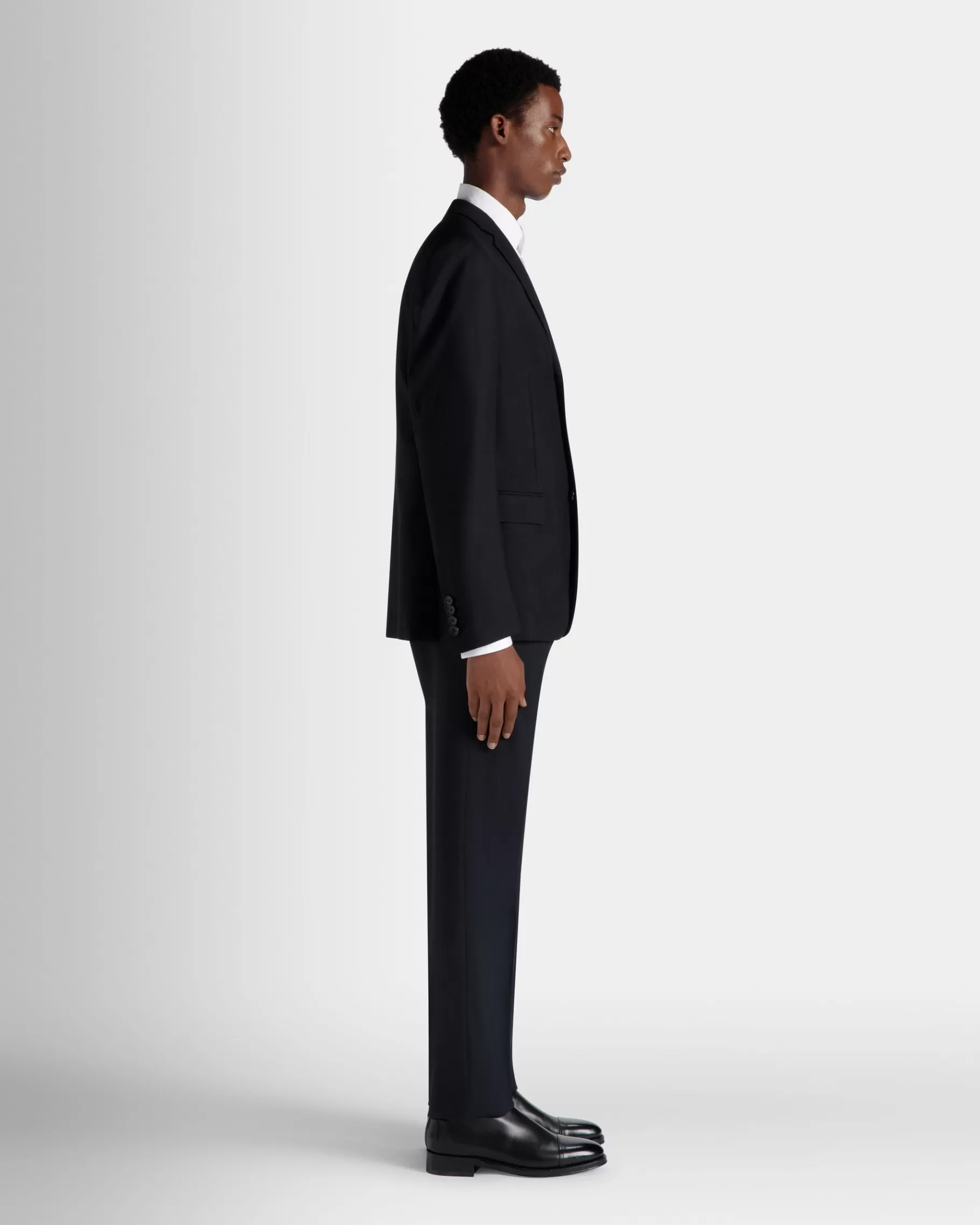 Coats & Jackets<Bally Adrien Brody Travel Collection Single-Breasted Blazer In Navy Wool Blue