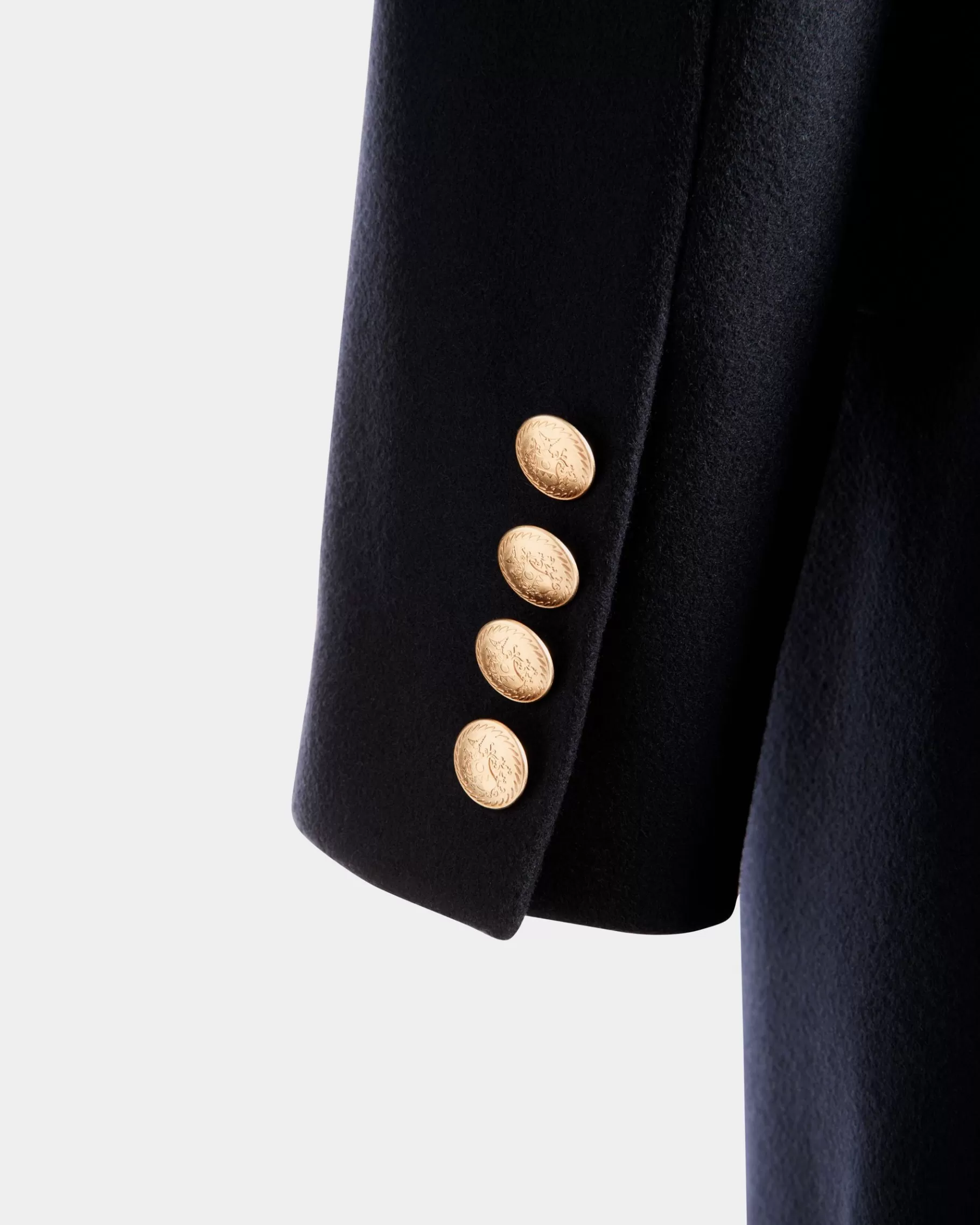 Coats & Jackets<Bally Adrien Brody Travel Collection Single-breasted Coat In Navy Wool Blend Blue