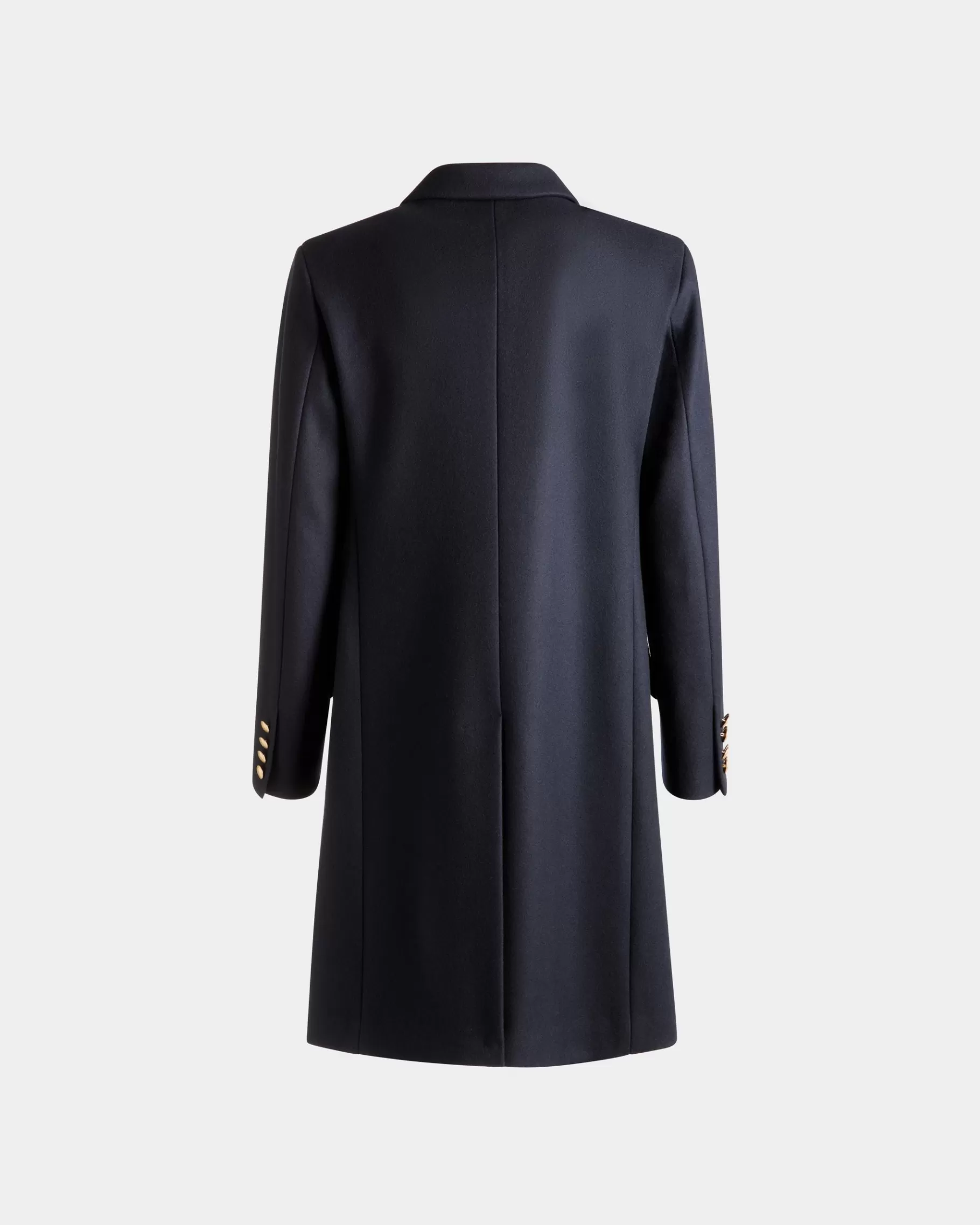Coats & Jackets<Bally Adrien Brody Travel Collection Single-breasted Coat In Navy Wool Blend Blue