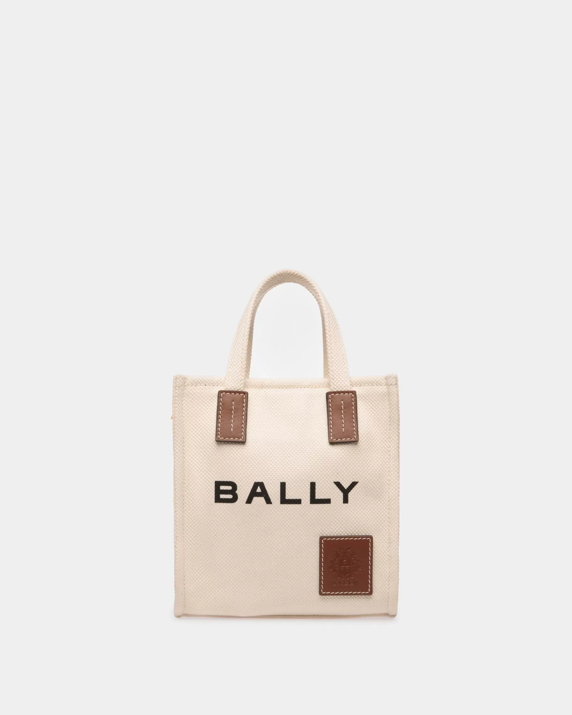 Mini & Belt Bags<Bally Akelei Mini Tote Bag in Canvas Beige