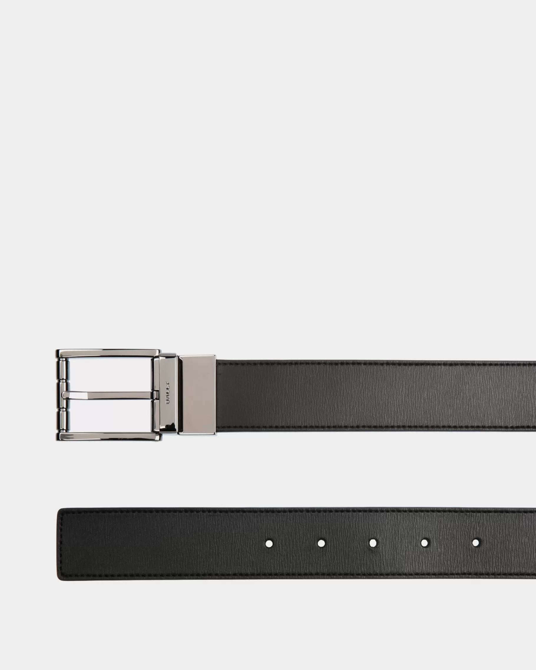 Belts<Bally Astory 35mm Reversible And Adjustable Belt In Leather Black