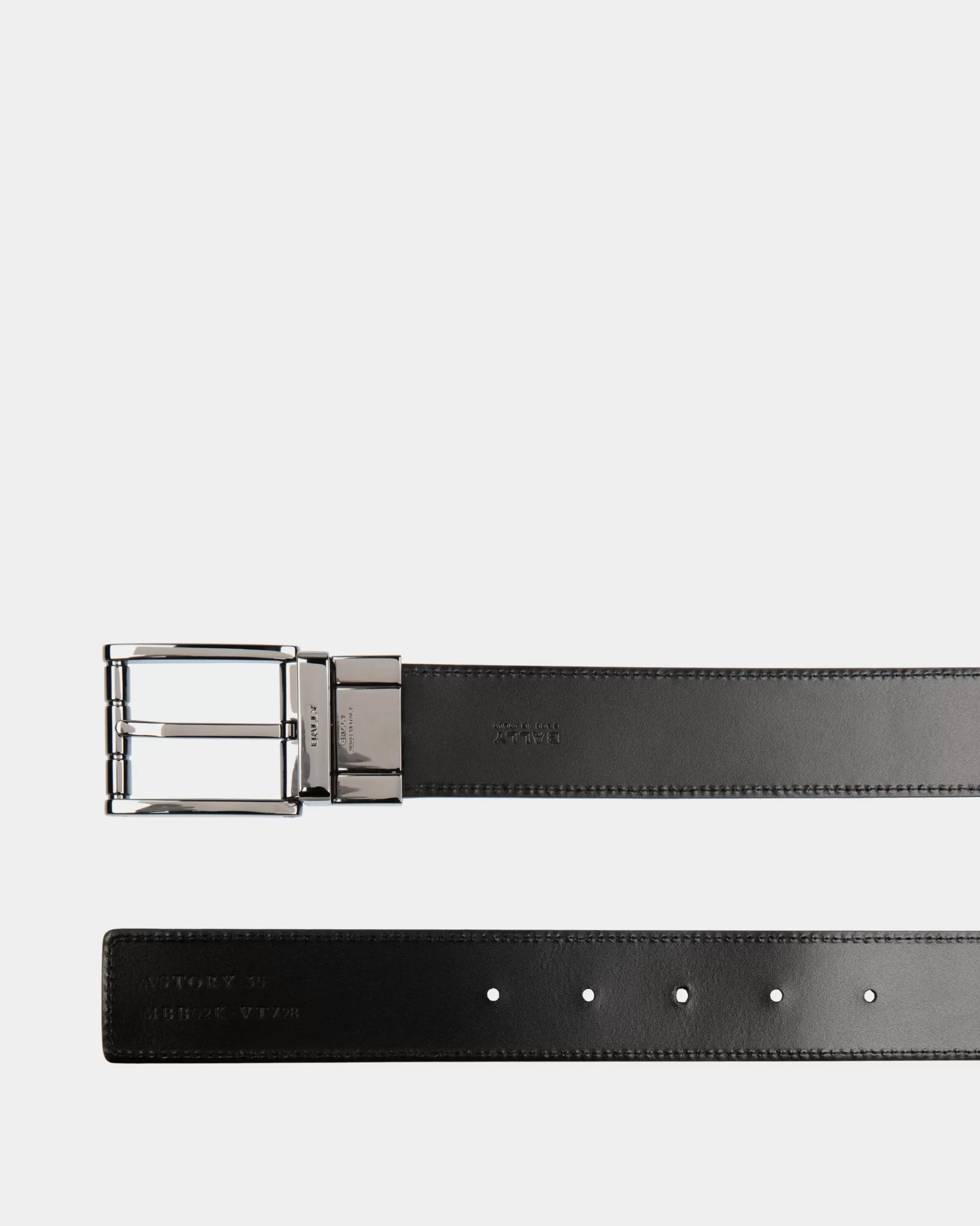 Belts<Bally Astory 35mm Reversible And Adjustable Belt In Leather Black
