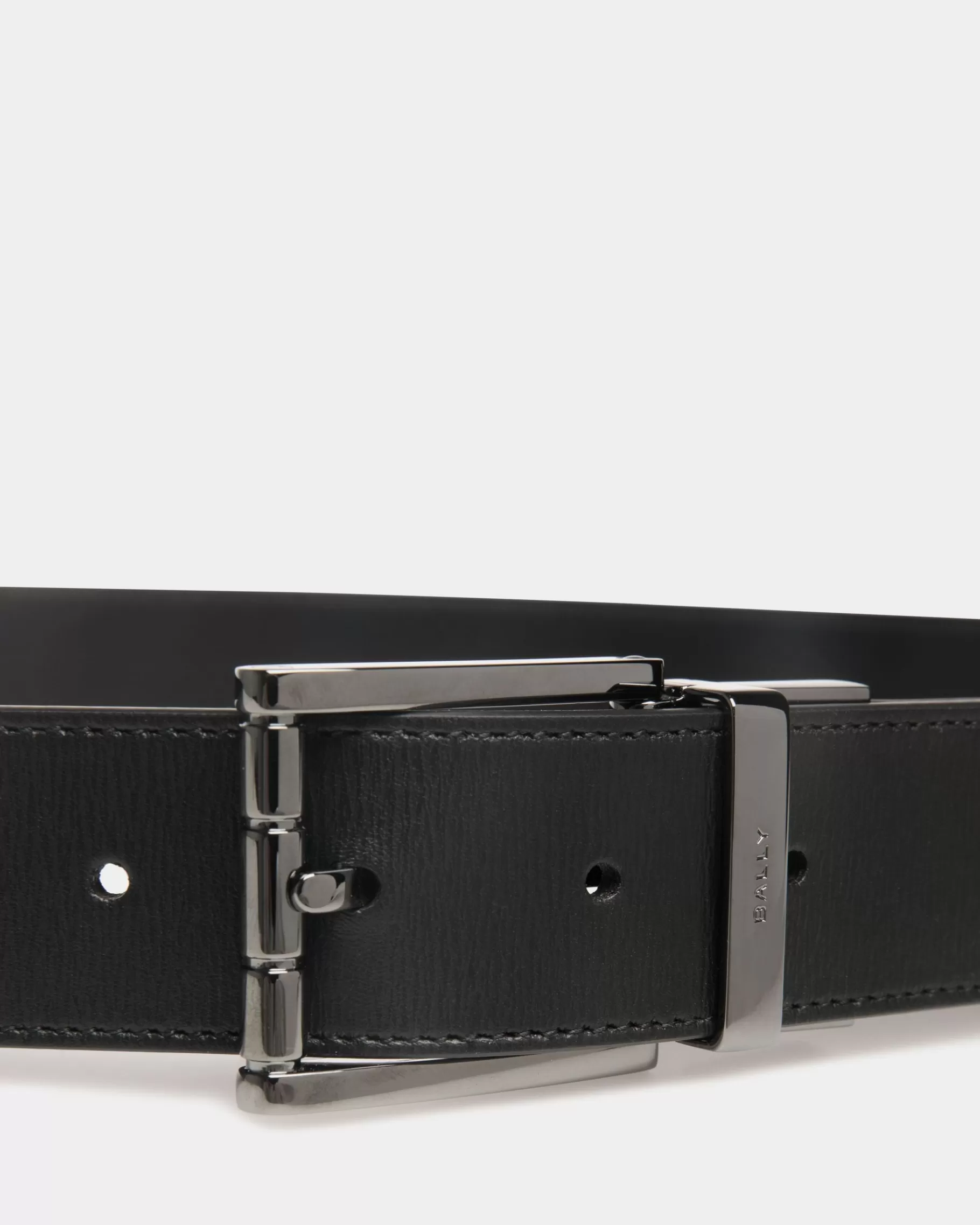 Belts<Bally Astory 35mm Reversible And Adjustable Belt In Leather Black