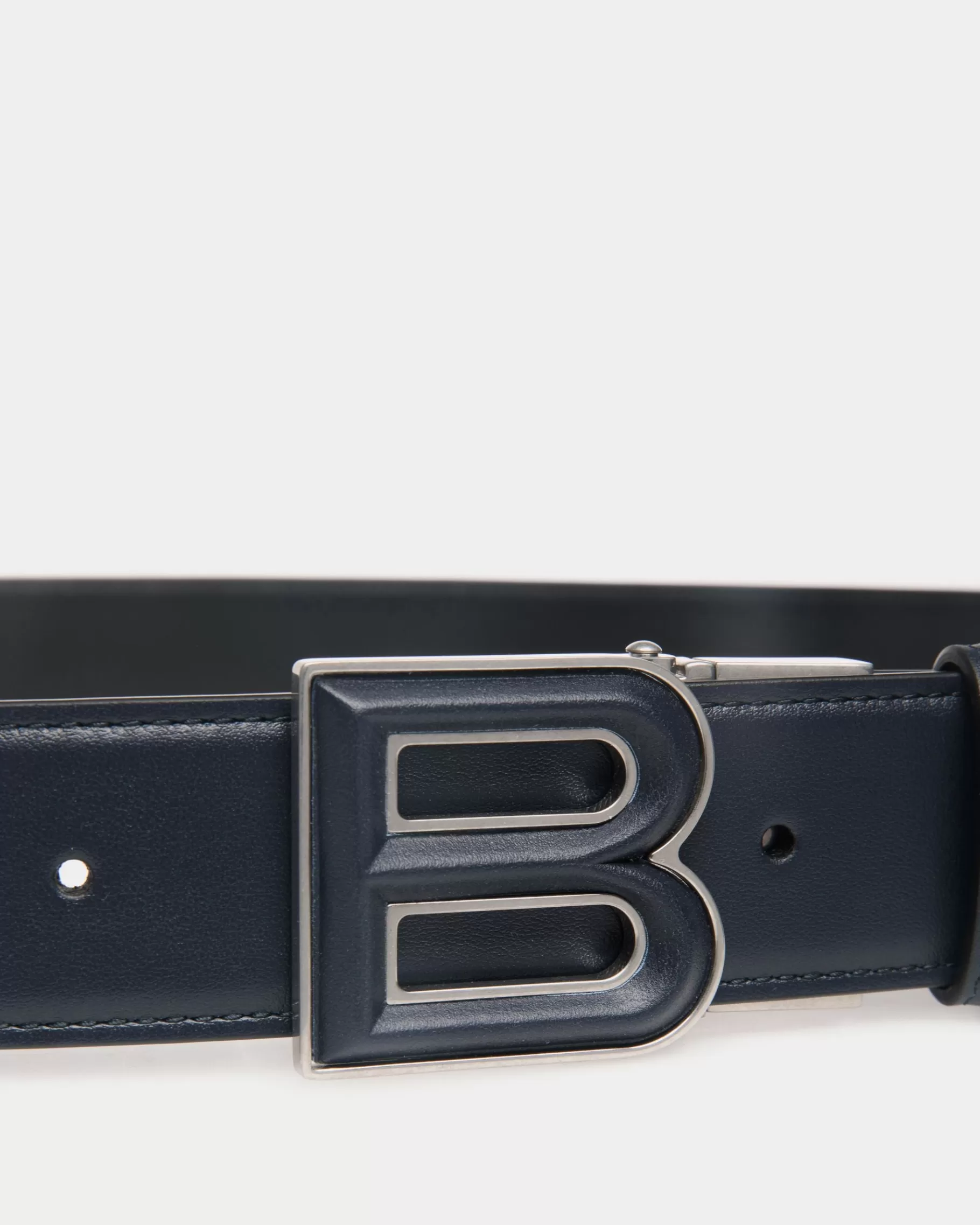 Belts<Bally B Bold 35mm Reversible And Adjustable Belt In Navy Blue And Black Leather Multicolor