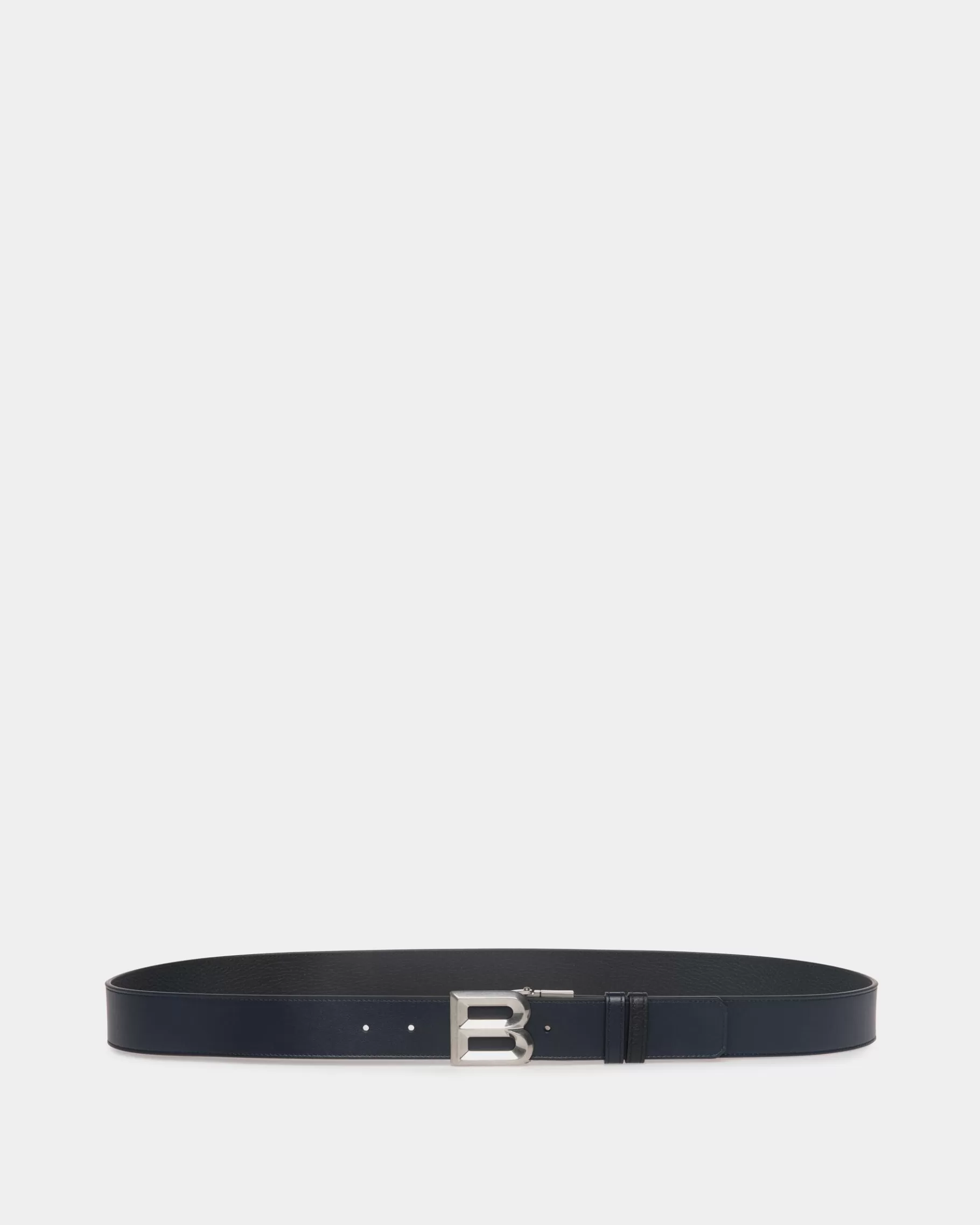 Belts<Bally B Bold 35mm Reversible And Adjustable Belt In Navy Blue And Black Leather Multicolor