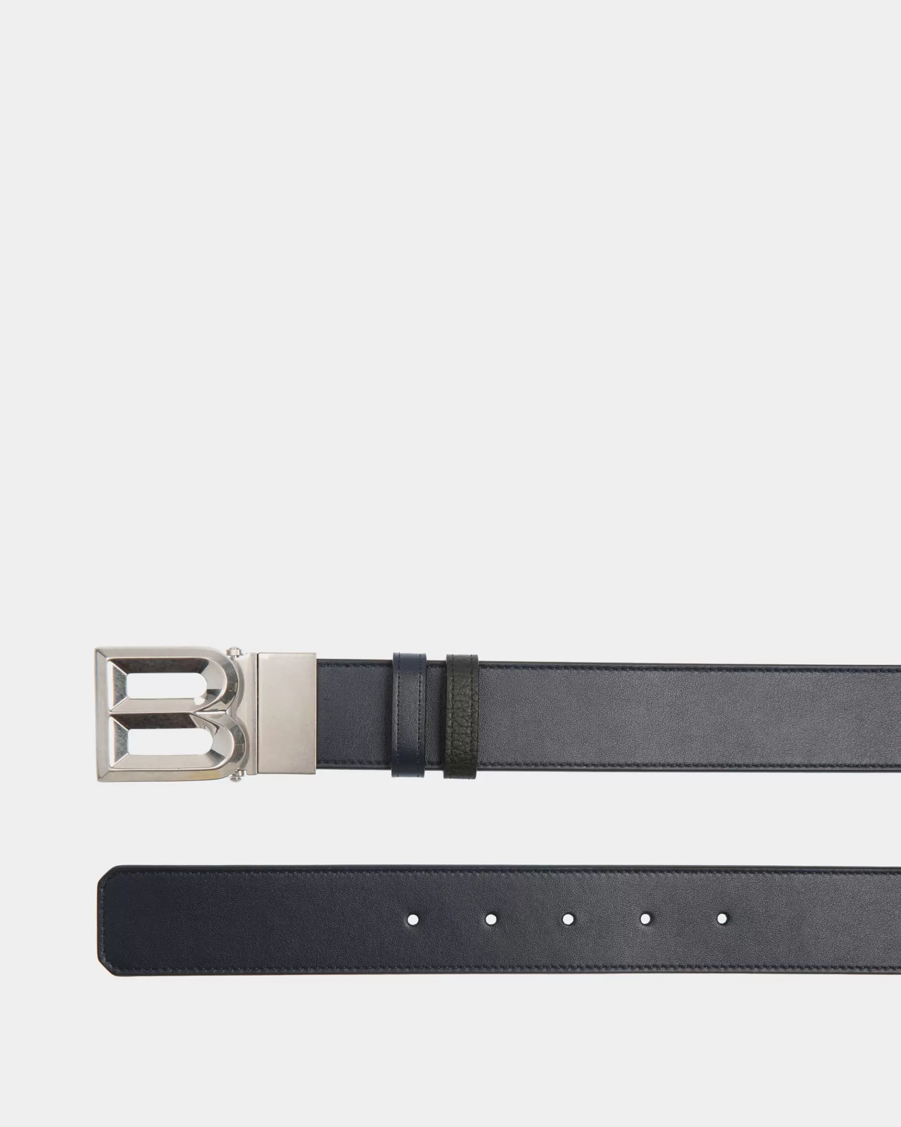Belts<Bally B Bold 35mm Reversible And Adjustable Belt In Navy Blue And Black Leather Multicolor