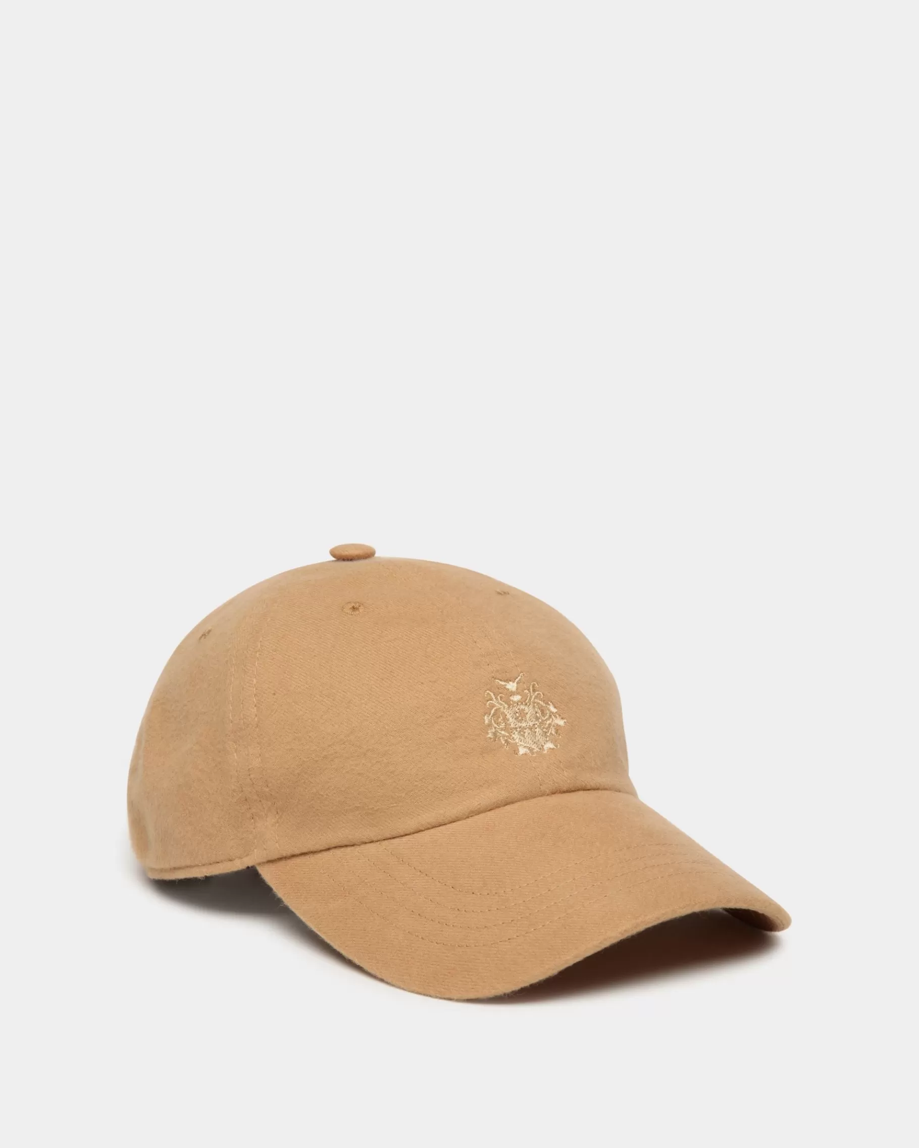 Gloves & Hats<Bally Baseball Hat With a Crest Logo In Camel Cotton Beige