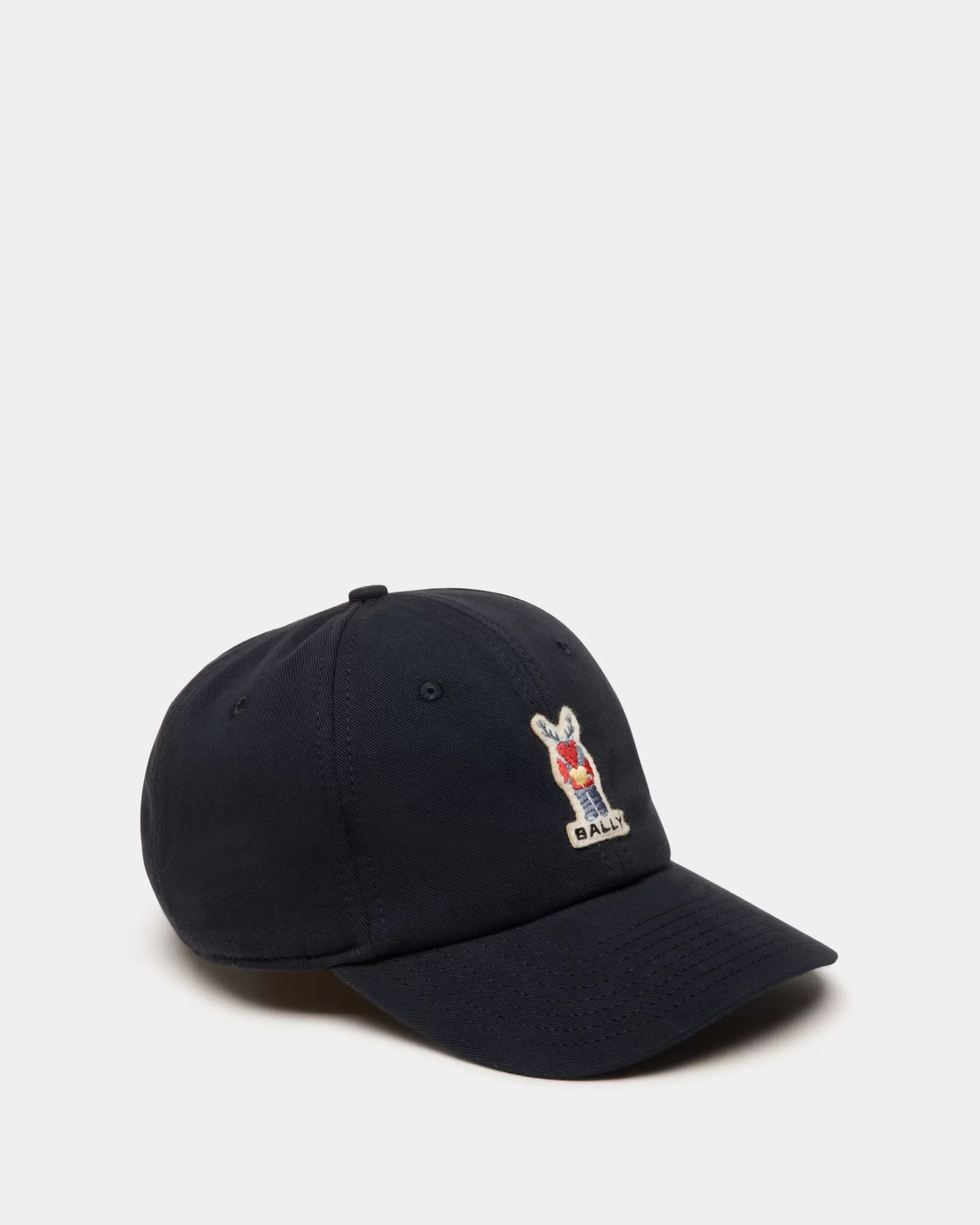 Gloves & Hats<Bally Baseball Hat With Crest Label In Navy Cotton Blue