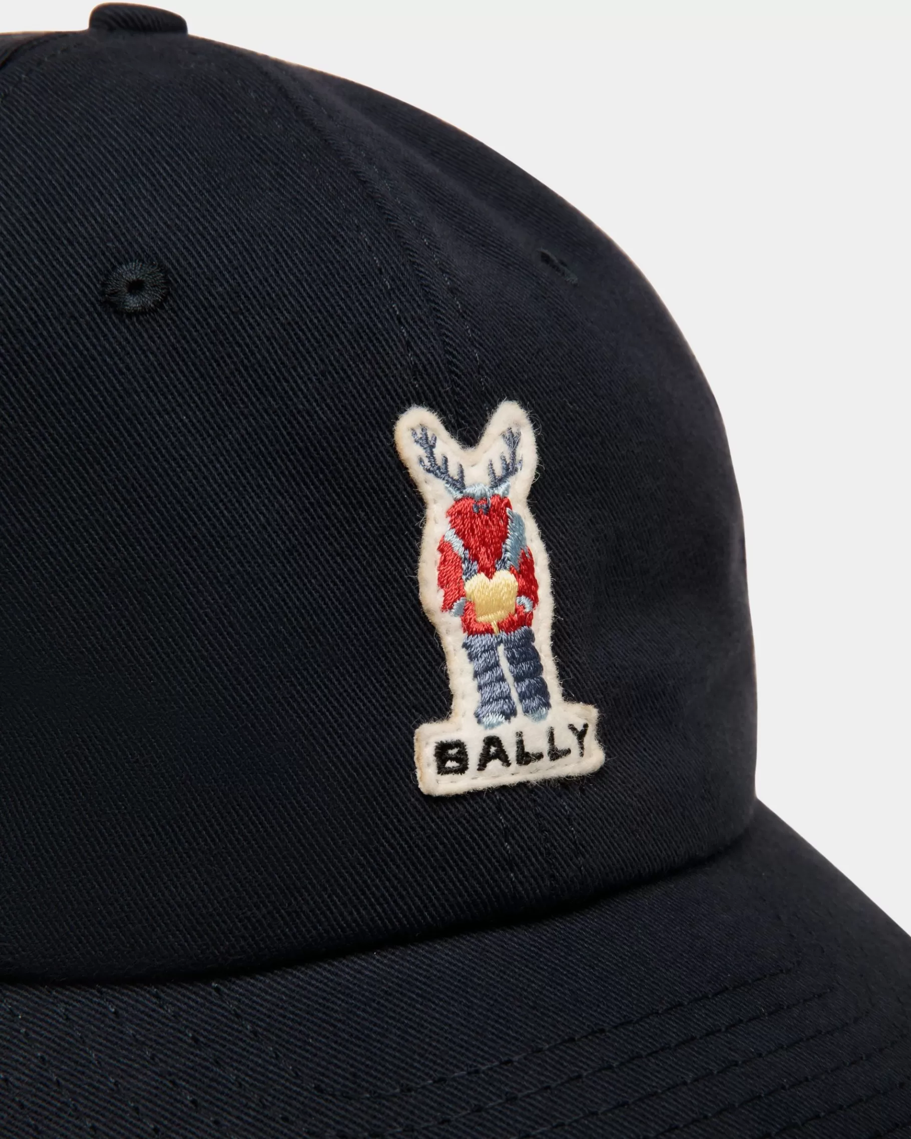 Gloves & Hats<Bally Baseball Hat With Crest Label In Navy Cotton Blue