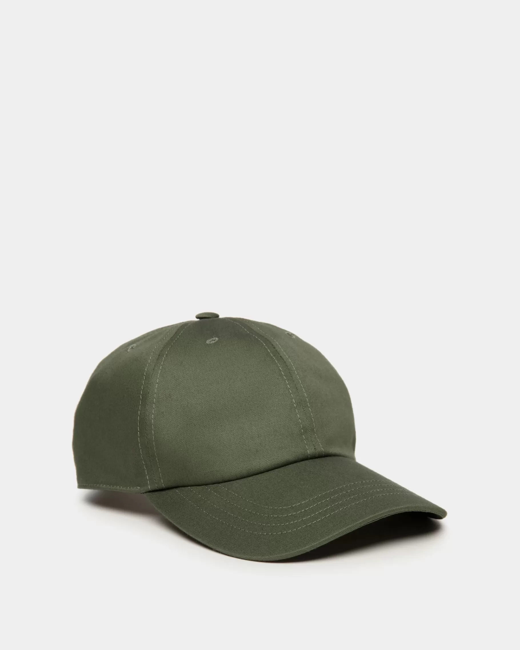 Gloves & Hats<Bally Baseball Hat With Crest Logo In Military Cotton Green