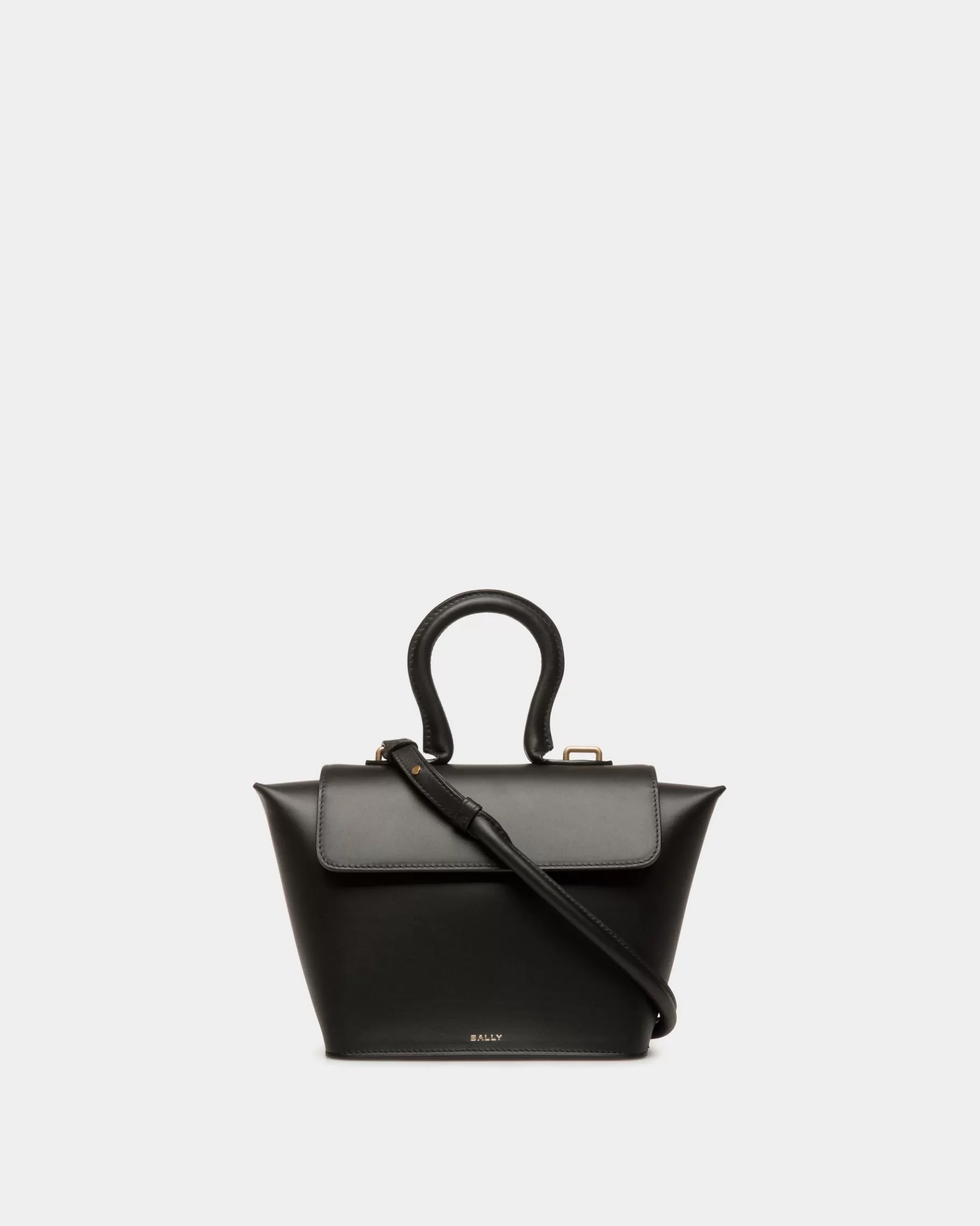 Cross-body Bags<Bally Belle Top Handle Bag in Leather Black