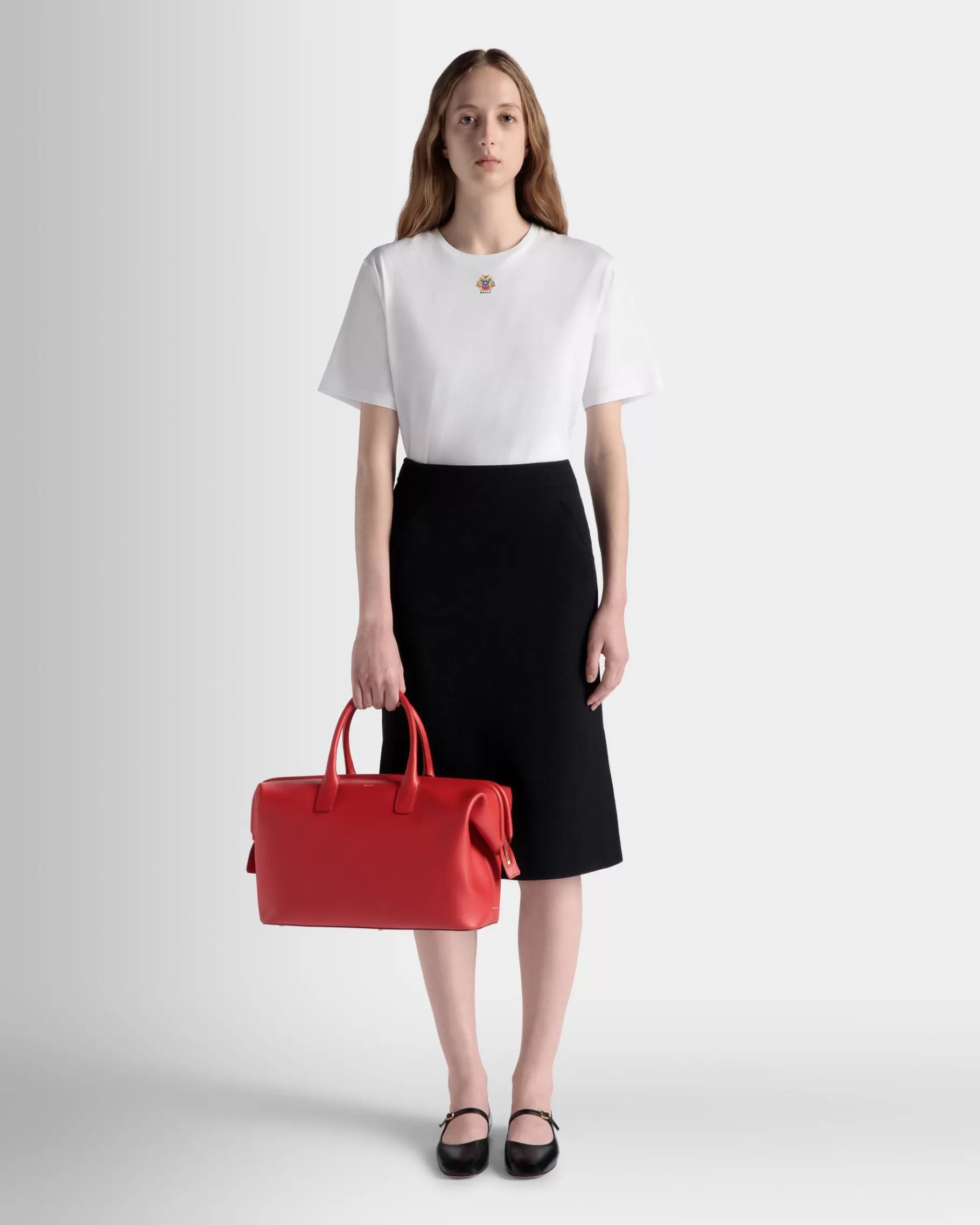 Top Handle Bags<Bally Belle Top Handle Bag In Candy Leather Red