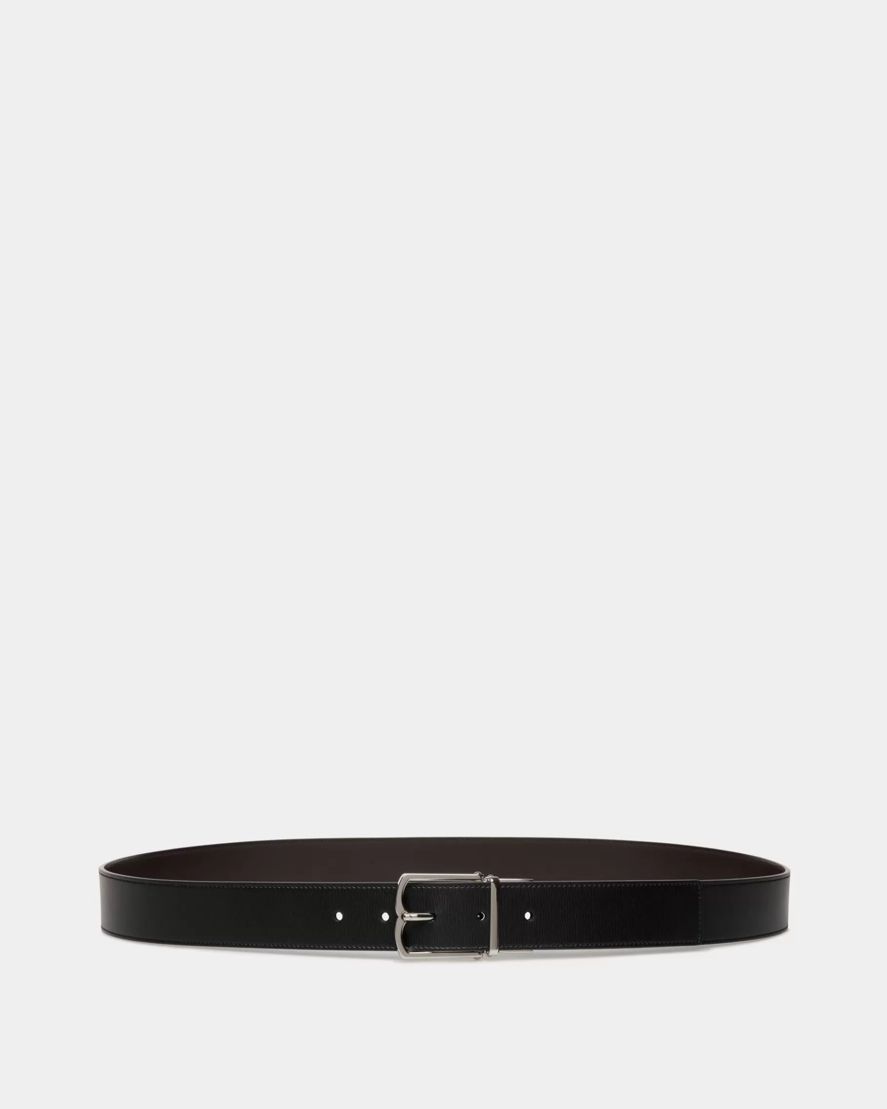 Belts<Bally Country 35mm Reversible And Adjustable Belt In Black And Ebano Leather Multicolor