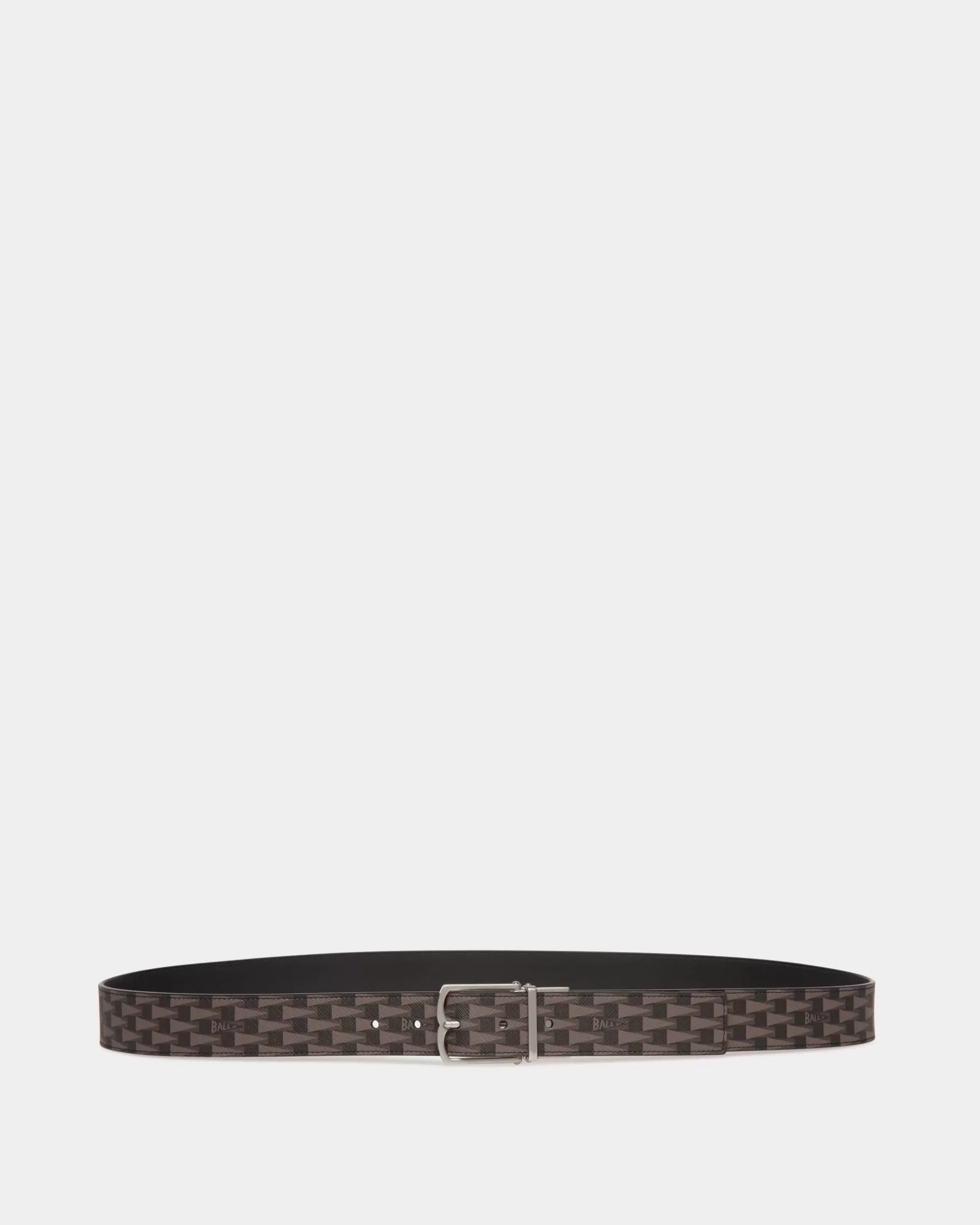Belts<Bally Country 35mm Reversible And Adjustable Belt In Pennant Motif And Leather Black