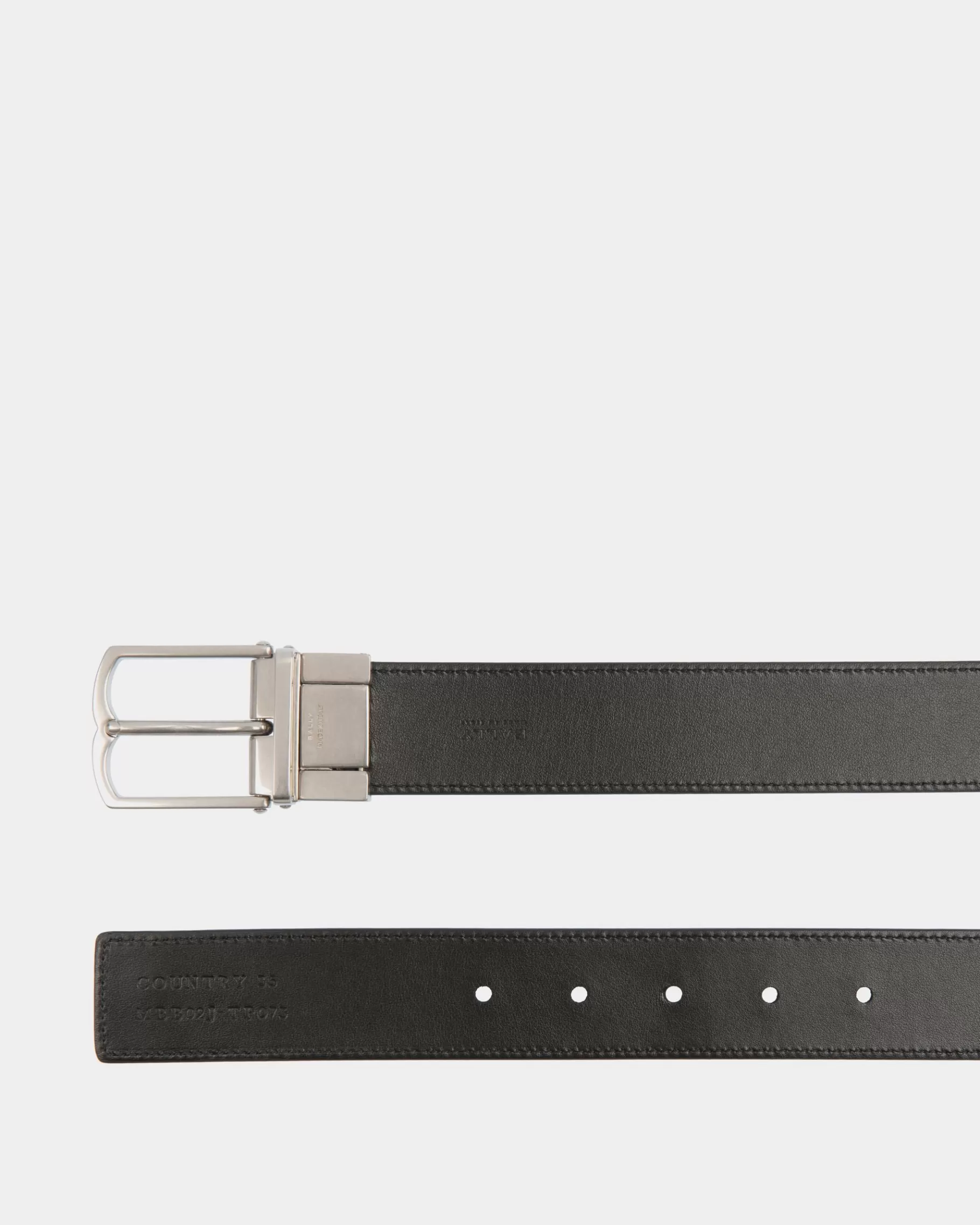 Belts<Bally Country 35mm Reversible And Adjustable Belt In Pennant Motif And Leather Black