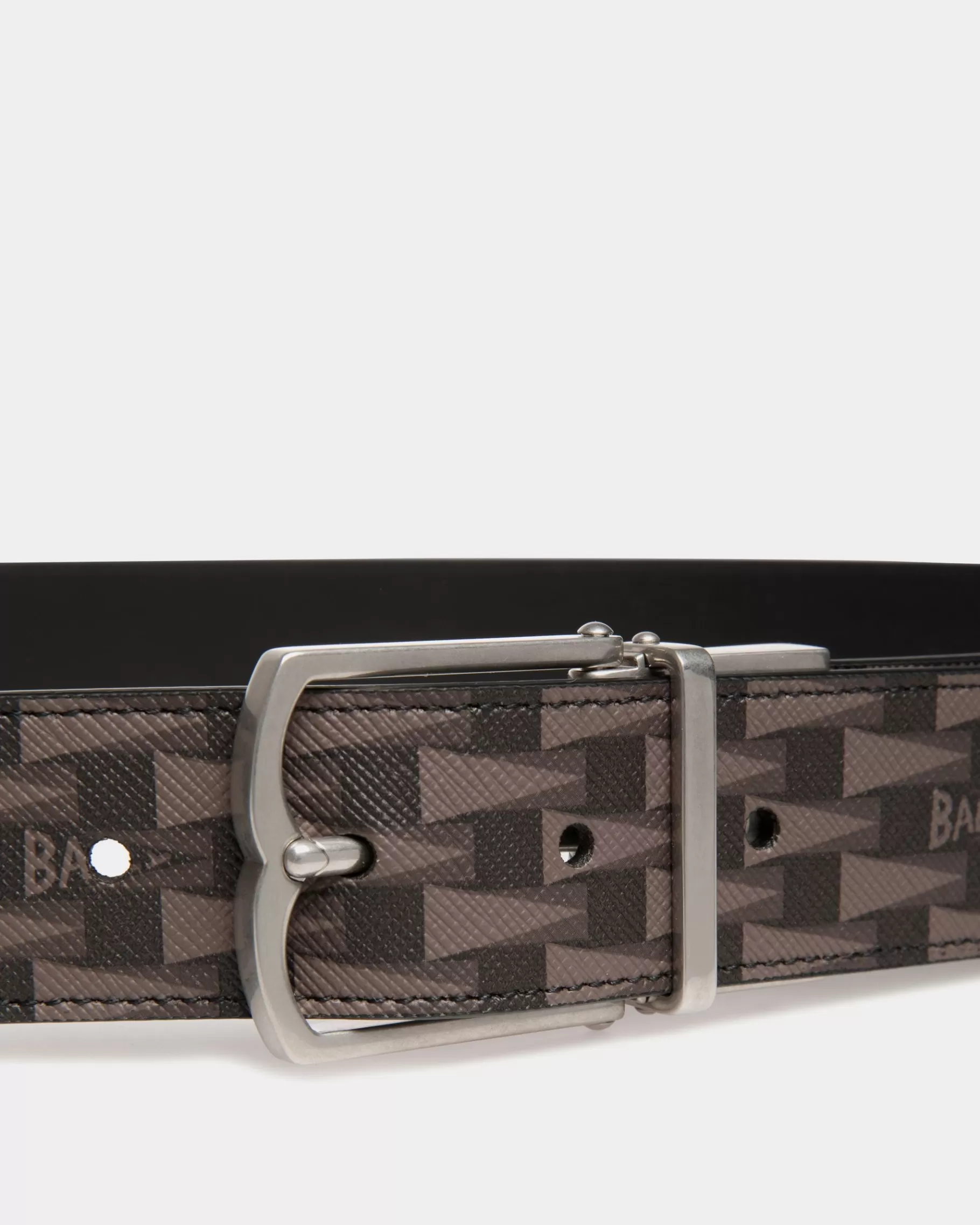 Belts<Bally Country 35mm Reversible And Adjustable Belt In Pennant Motif And Leather Black