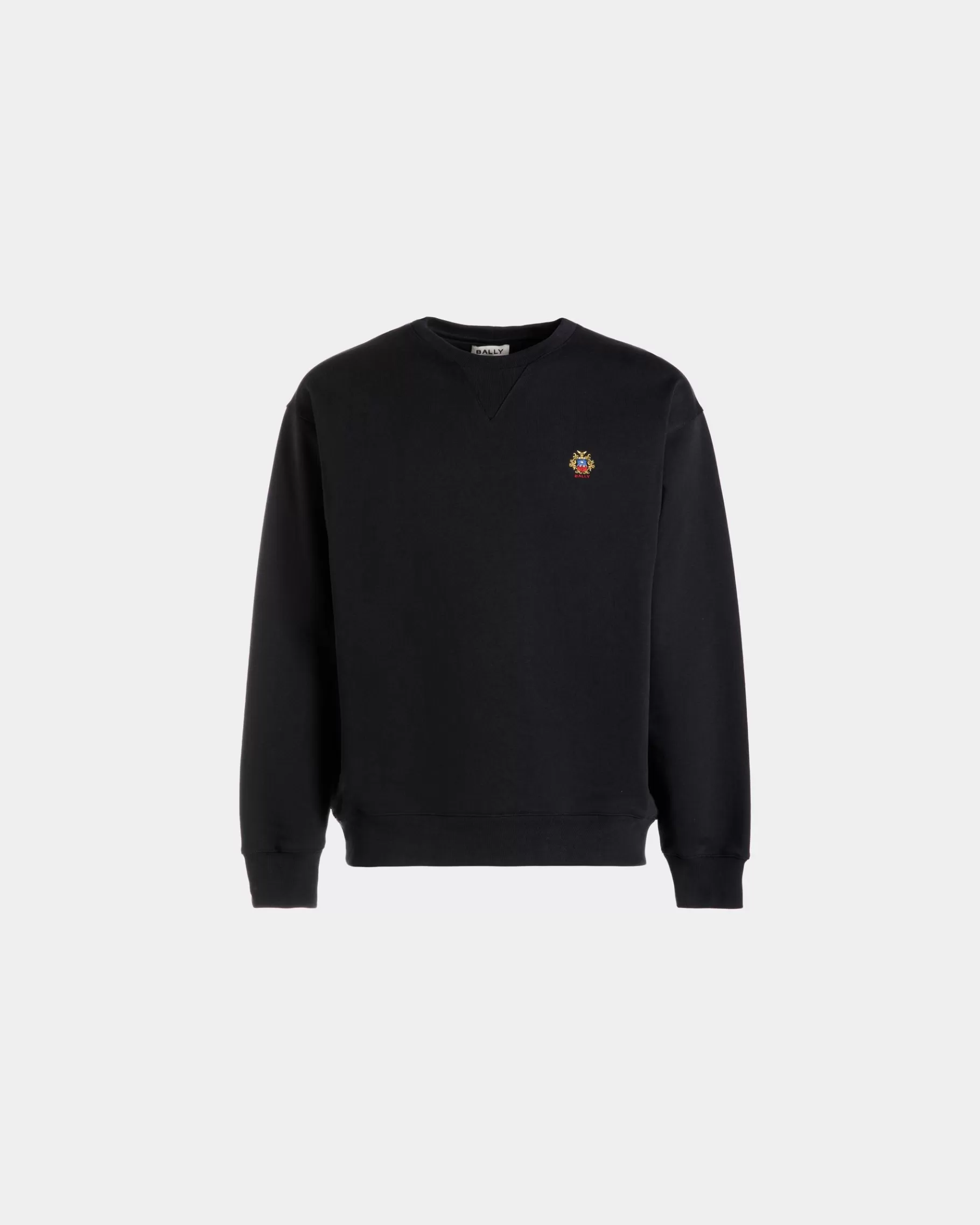 Tracksuits<Bally Crewneck Sweatshirt With a Crest Logo In Navy Cotton Blue