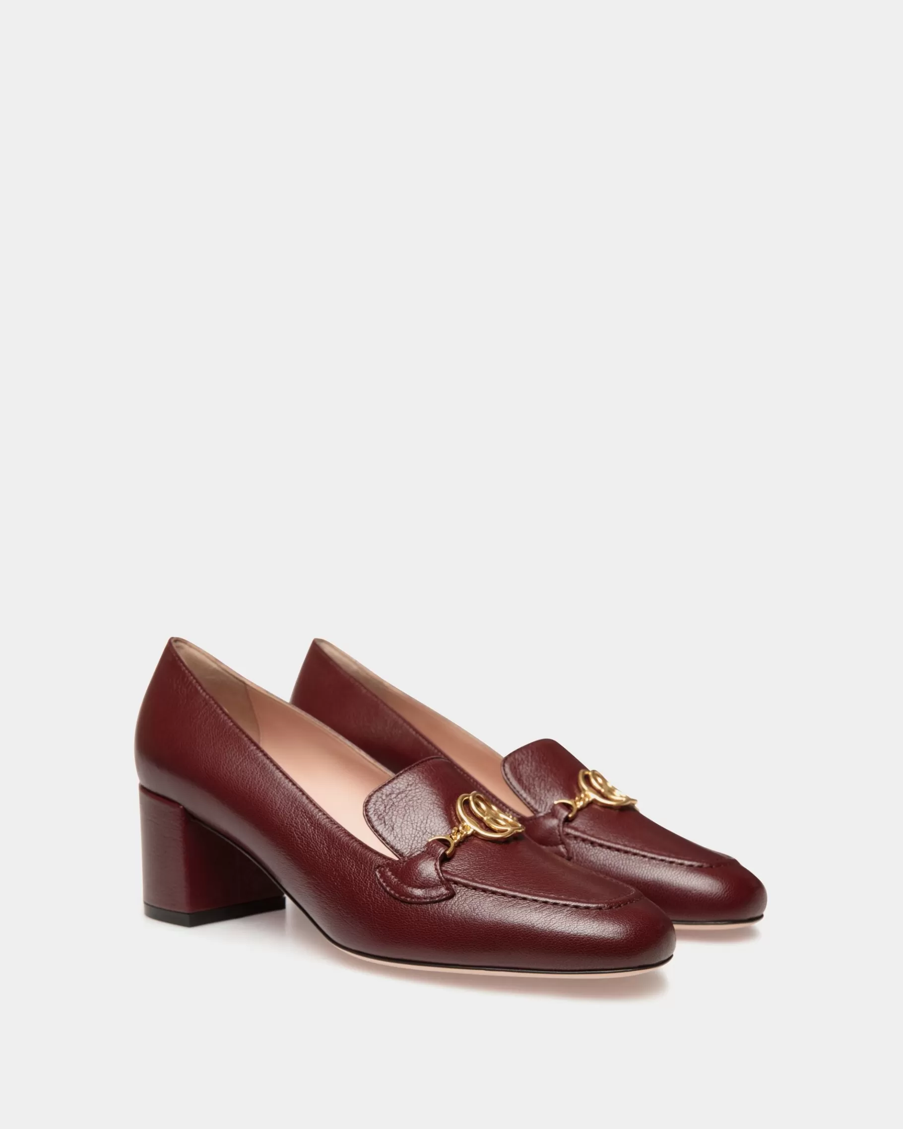 Pumps<Bally Daily Emblem Pump In Andorra Leather Burgundy