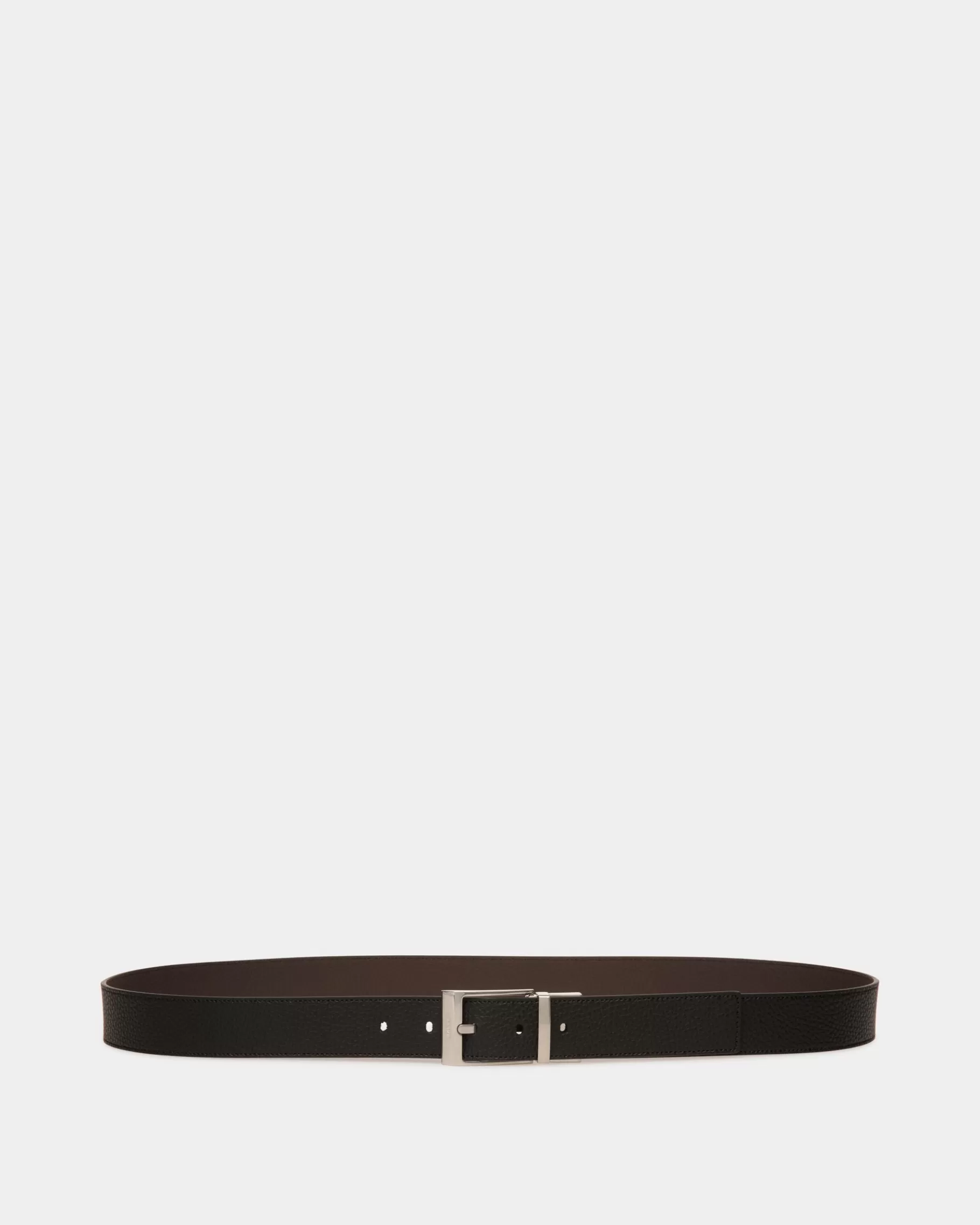 Belts<Bally Dress Belt In And Black Leather Brown