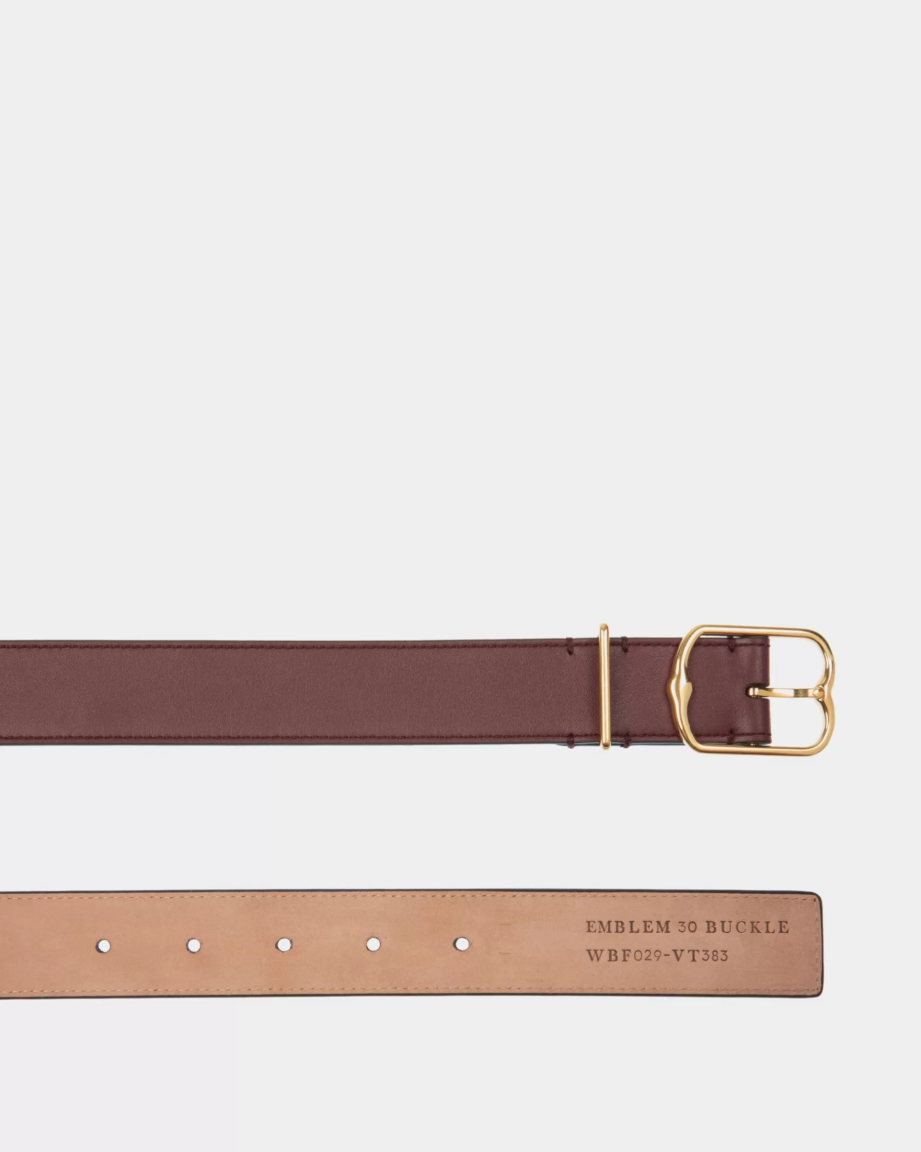 Belts<Bally Emblem 30mm Belt in Andorra Leather Burgundy