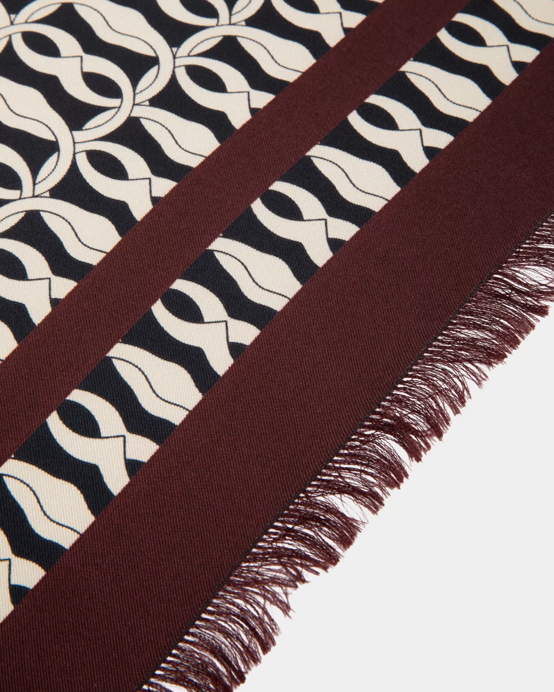 Scarves<Bally Foulard With Emblem Print In Andorra Silk Burgundy