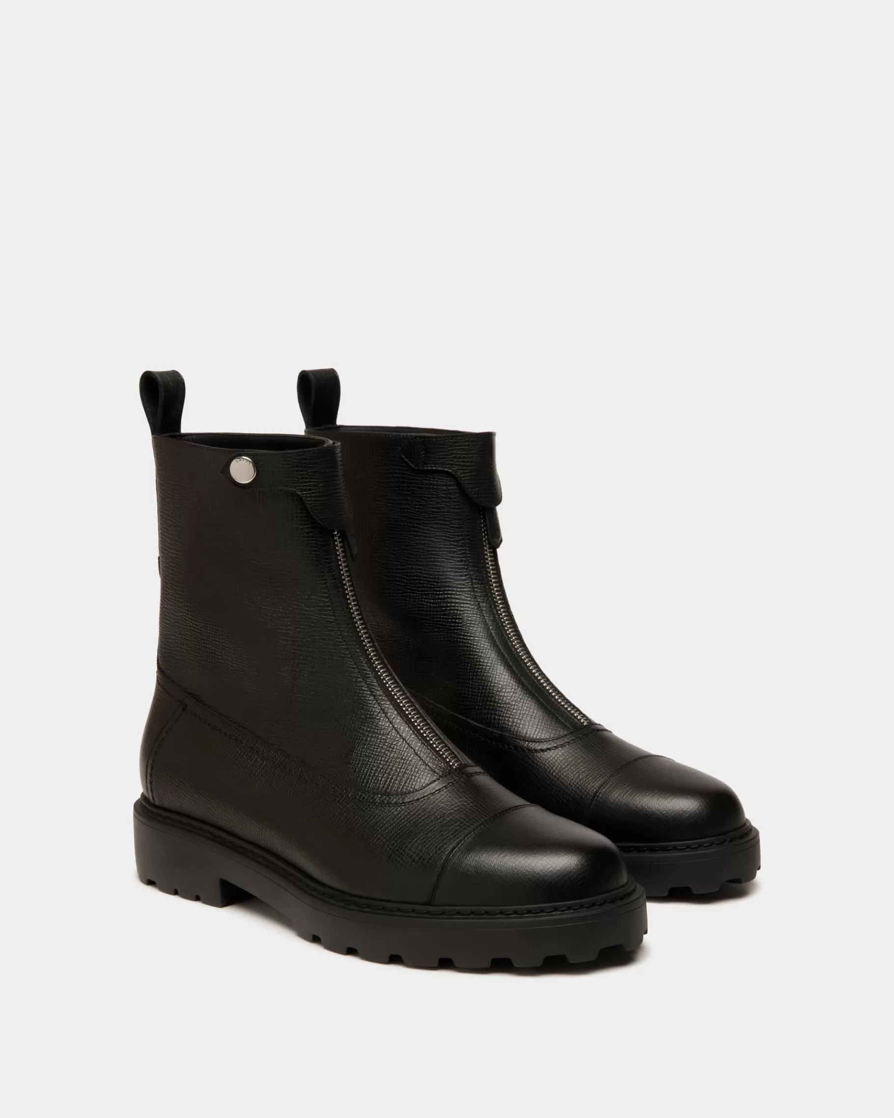 Boots & Ankle Boots<Bally Gusto Bootie in Grained Leather Black