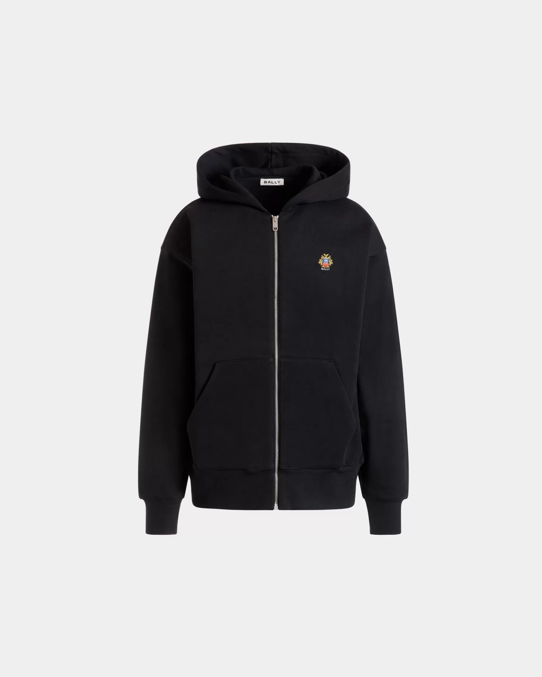 Tracksuits<Bally Hoodie With a Crest Logo In Cotton Black