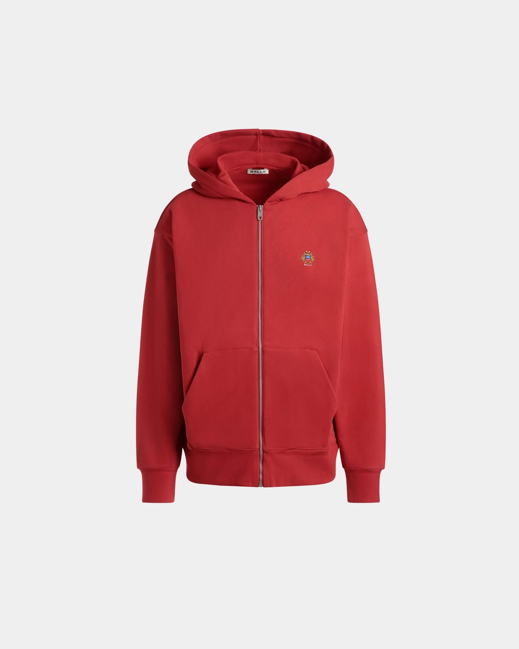 Tracksuits<Bally Hoodie With a Crest Logo In Cotton Red