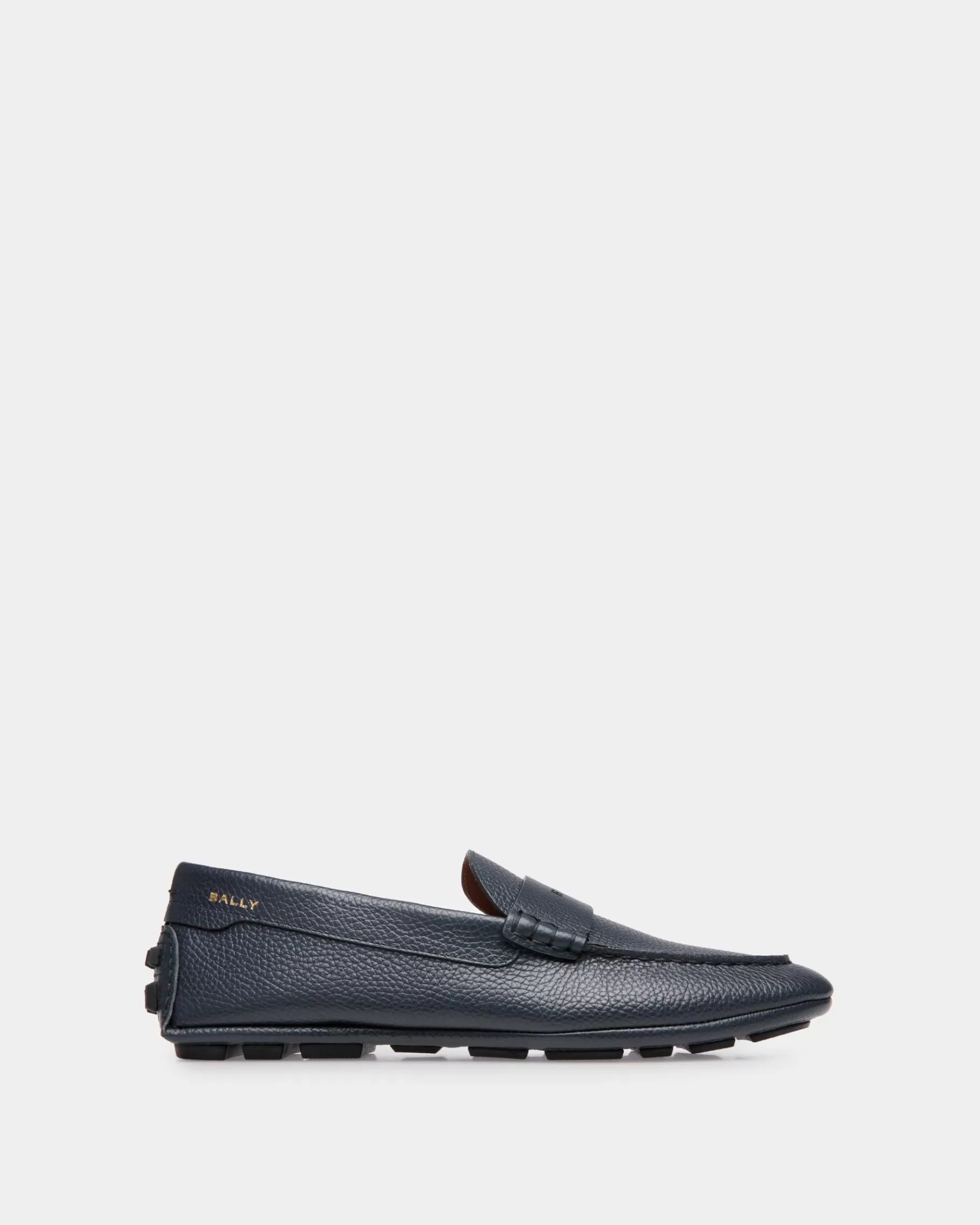 Drivers<Bally Kerbs Driver in Grained Leather Blue