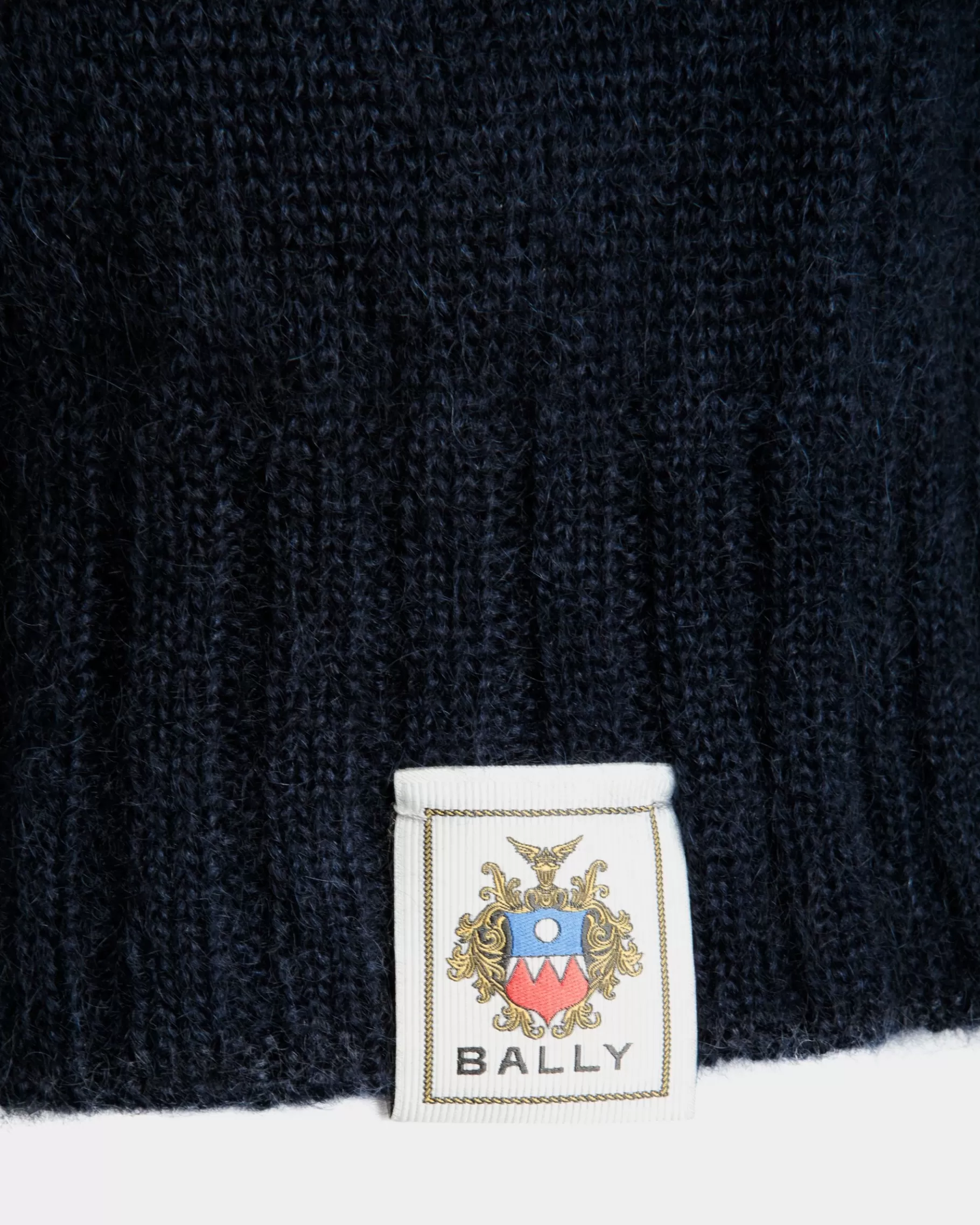 Shirts & T-shirts | Knitwear<Bally Knit Vest In Navy And Praline Beige Mohair And Silk Blue