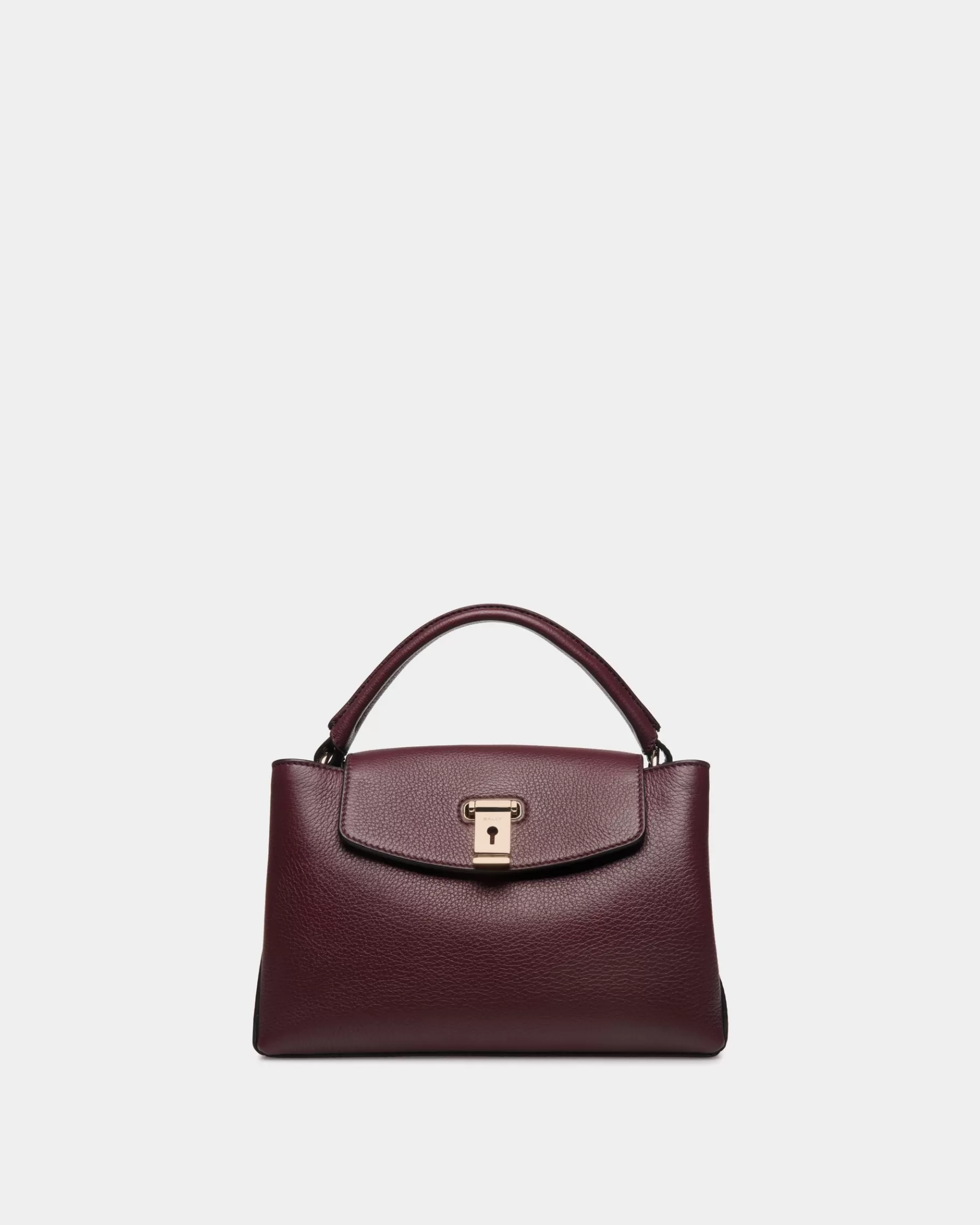 Top Handle Bags<Bally Lock Me Small Top Handle Bag In Andorra Grained Leather Red