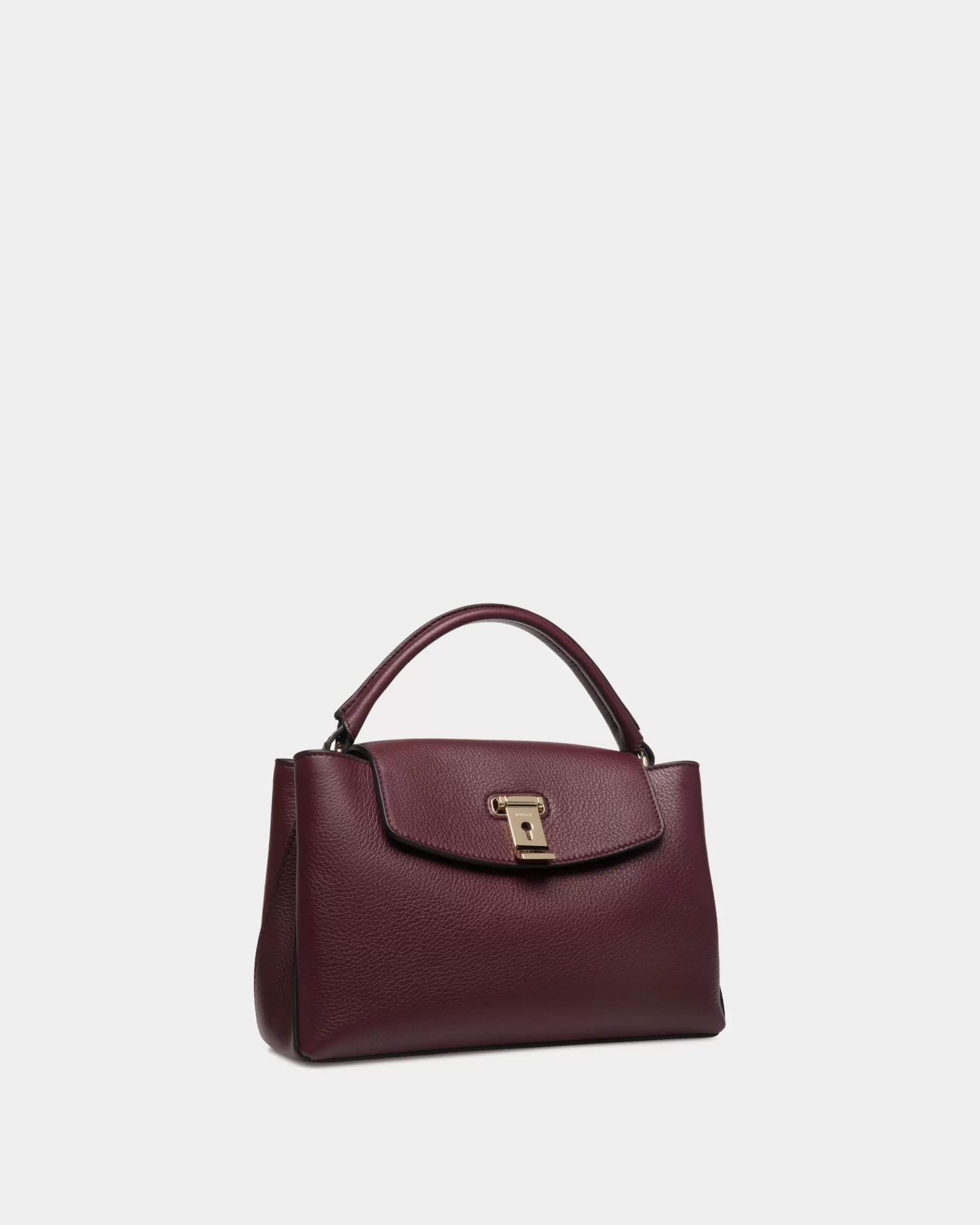 Top Handle Bags<Bally Lock Me Small Top Handle Bag In Andorra Grained Leather Red