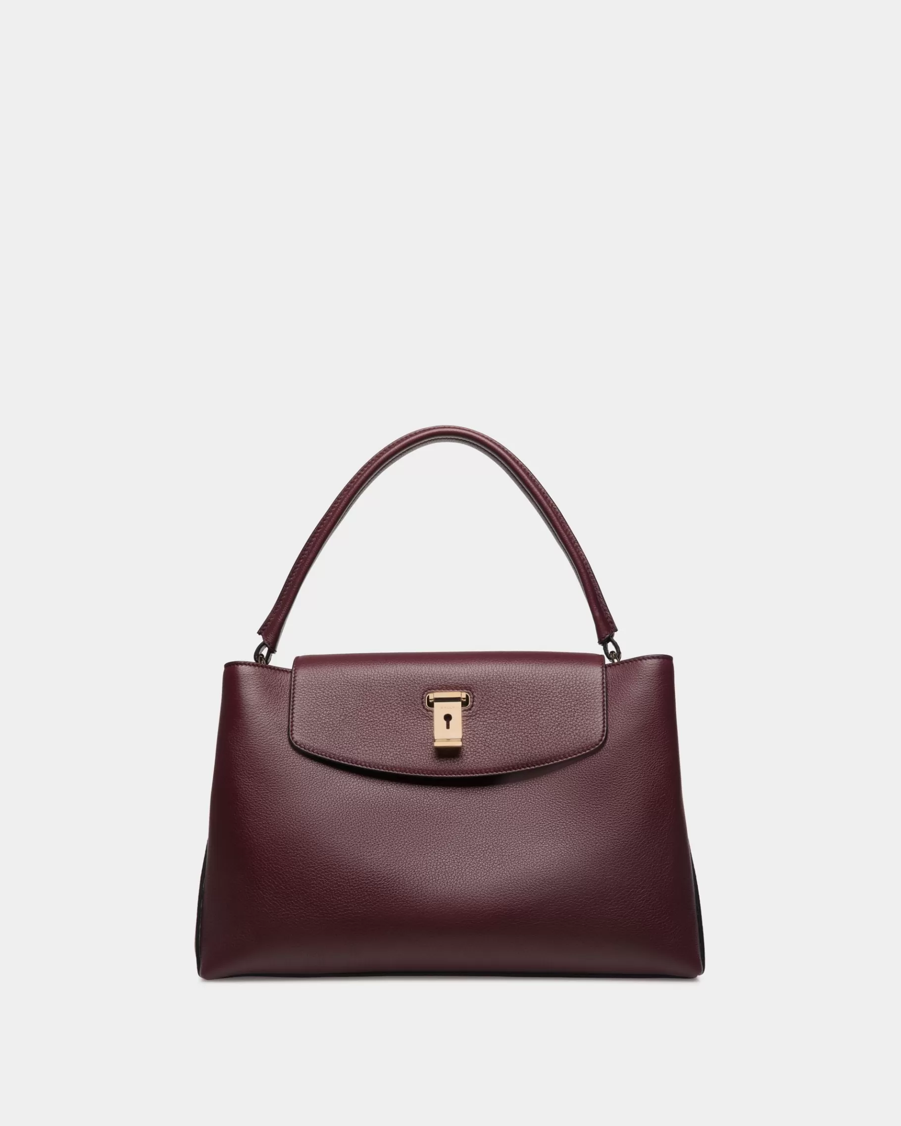 Top Handle Bags<Bally Lock Me Top Handle Bag In Andorra Grained Leather Red