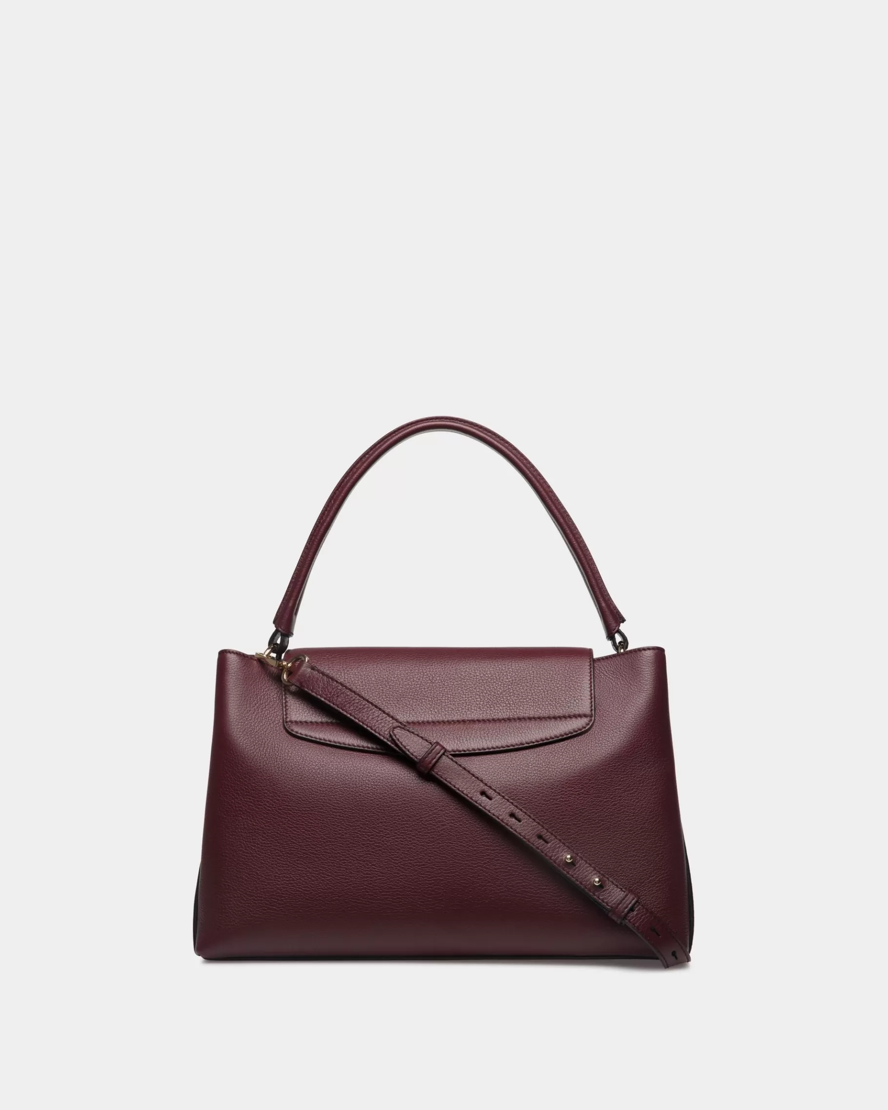 Top Handle Bags<Bally Lock Me Top Handle Bag In Andorra Grained Leather Red
