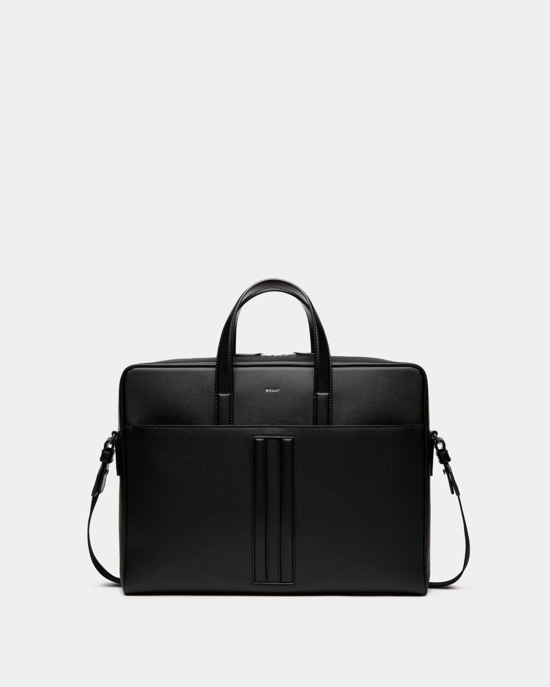 Business Bags<Bally Mythos Briefcase In Recycled Leather Black