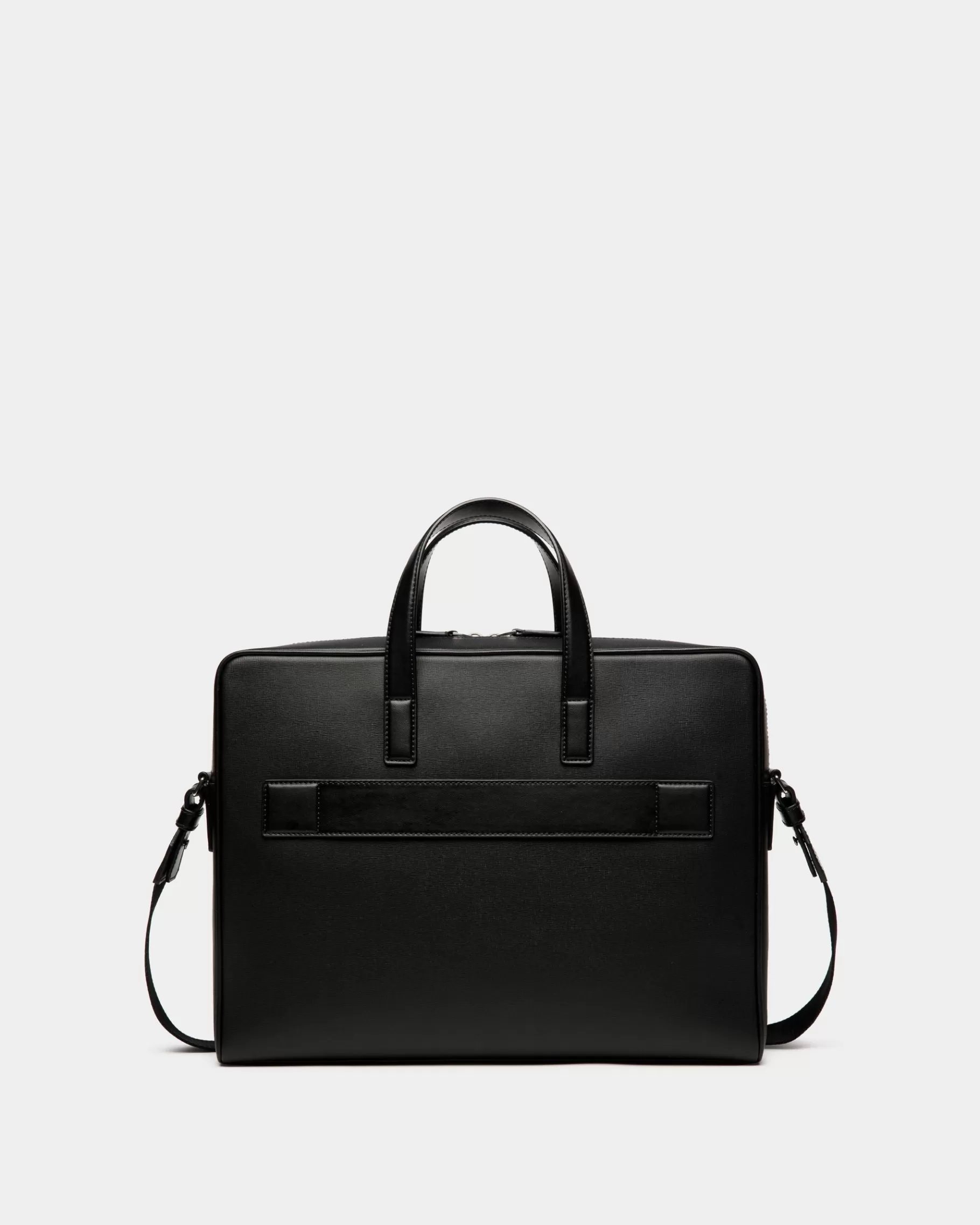 Business Bags<Bally Mythos Briefcase In Recycled Leather Black